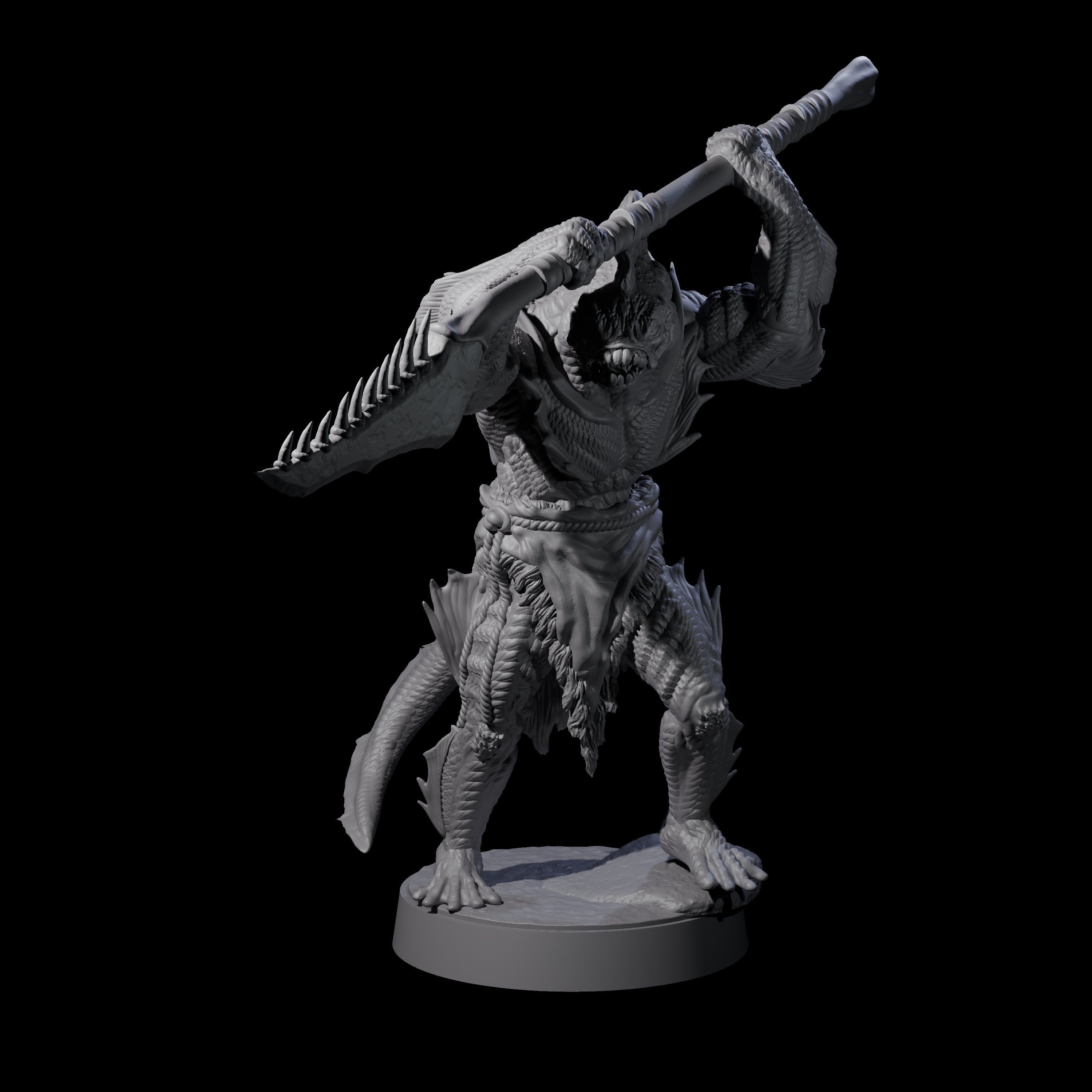 Spikey Sahuagin Attacker G Miniature for Dungeons and Dragons, Pathfinder or other TTRPGs