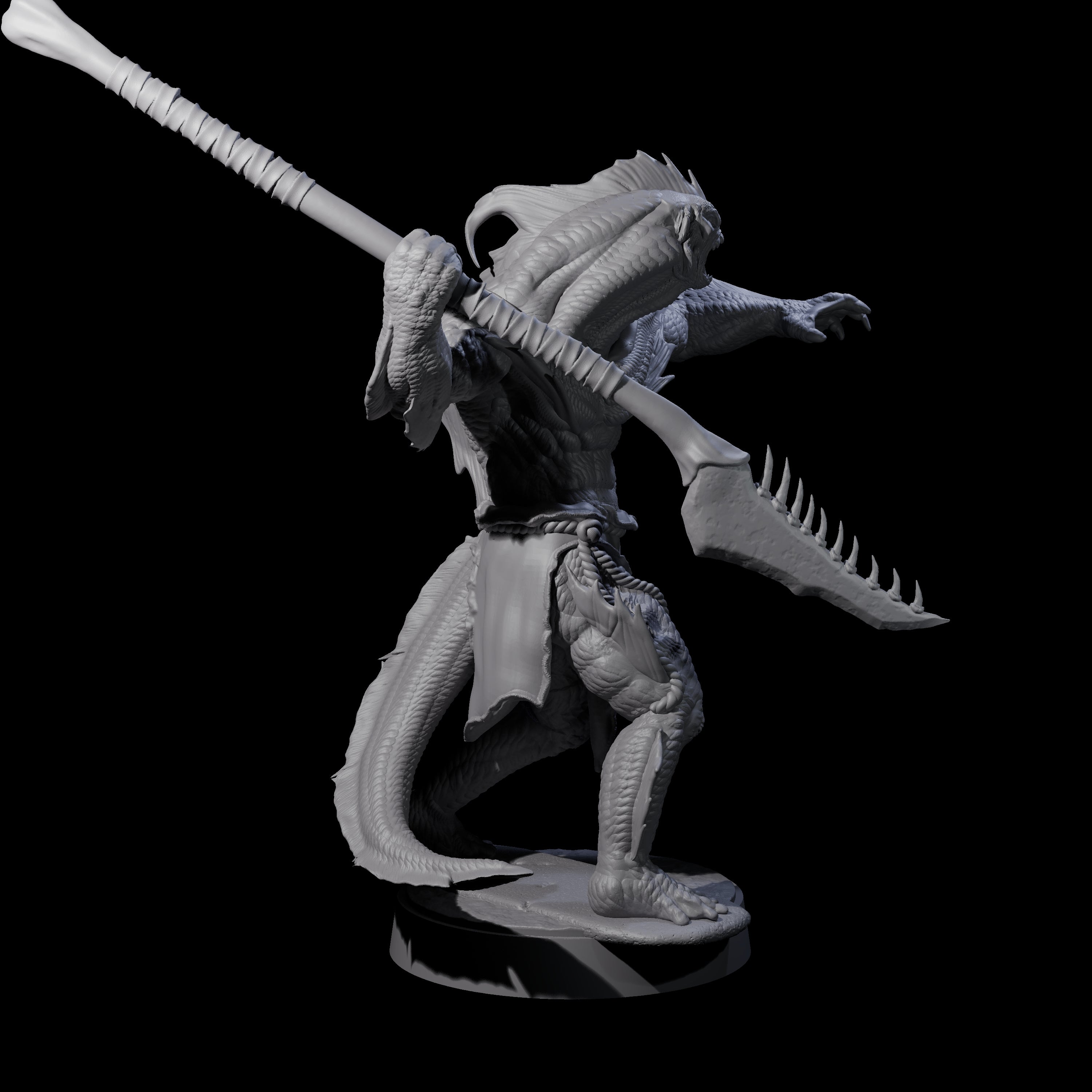 Spikey Sahuagin Attacker H Miniature for Dungeons and Dragons, Pathfinder or other TTRPGs