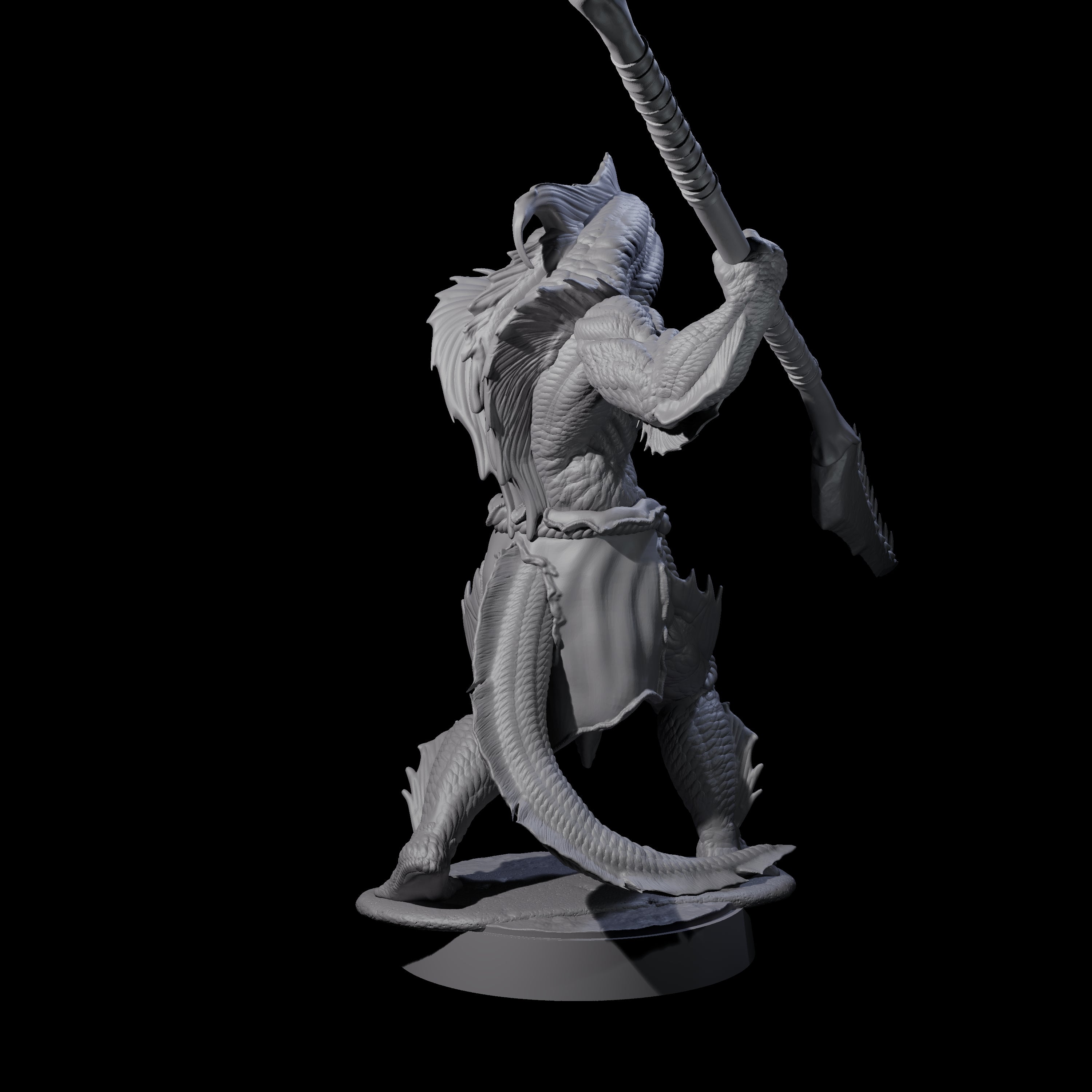 Spikey Sahuagin Attacker H Miniature for Dungeons and Dragons, Pathfinder or other TTRPGs