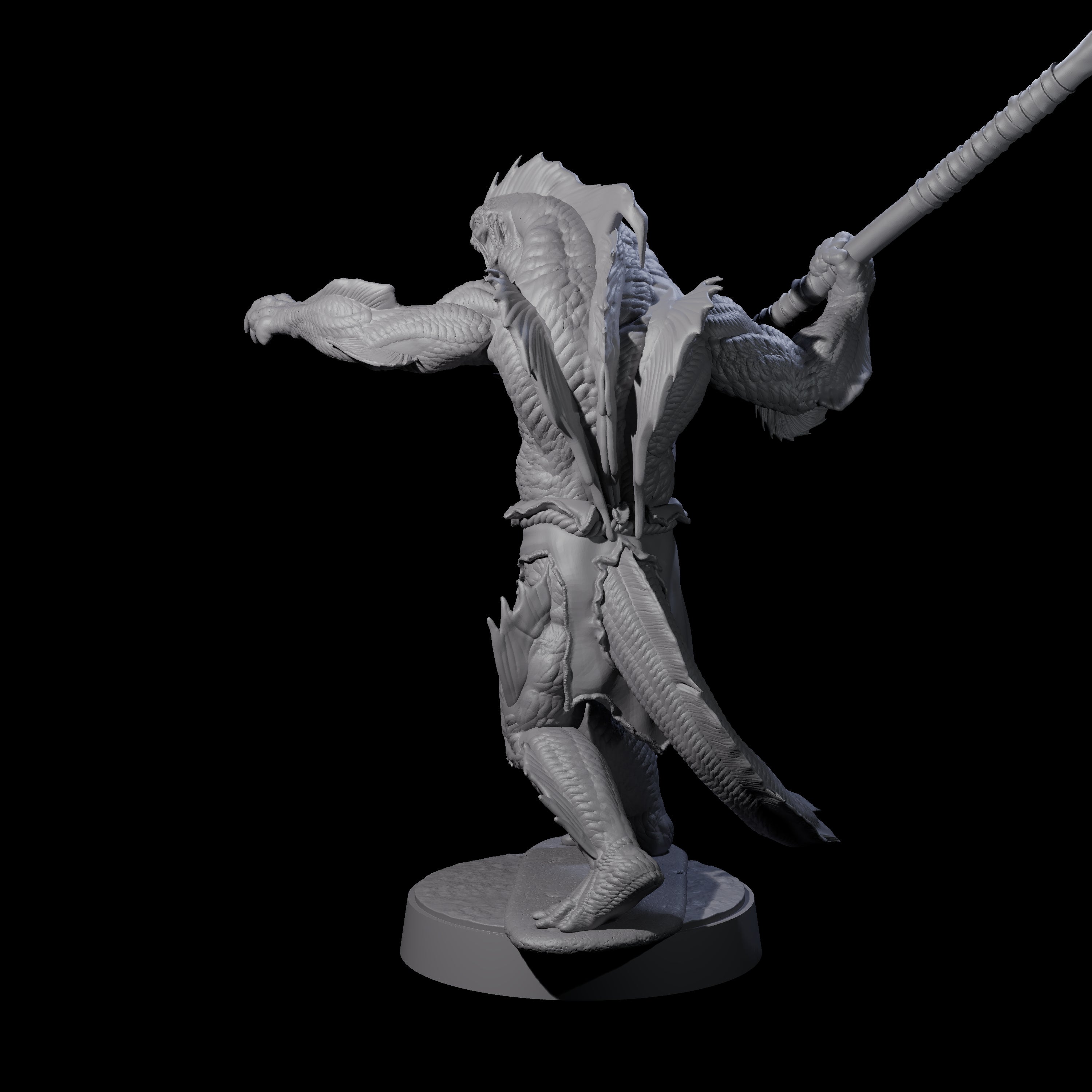 Spikey Sahuagin Attacker H Miniature for Dungeons and Dragons, Pathfinder or other TTRPGs