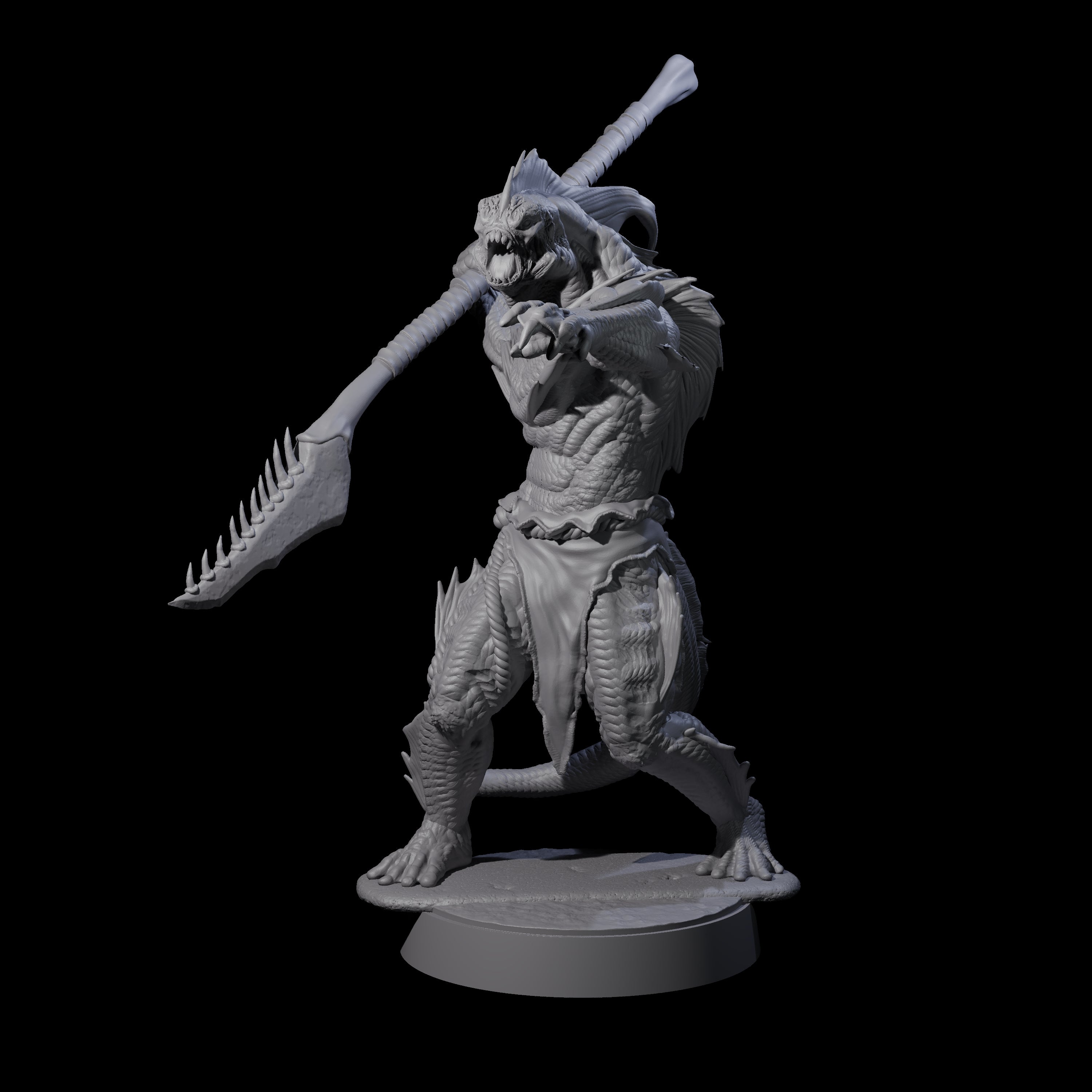 Spikey Sahuagin Attacker H Miniature for Dungeons and Dragons, Pathfinder or other TTRPGs