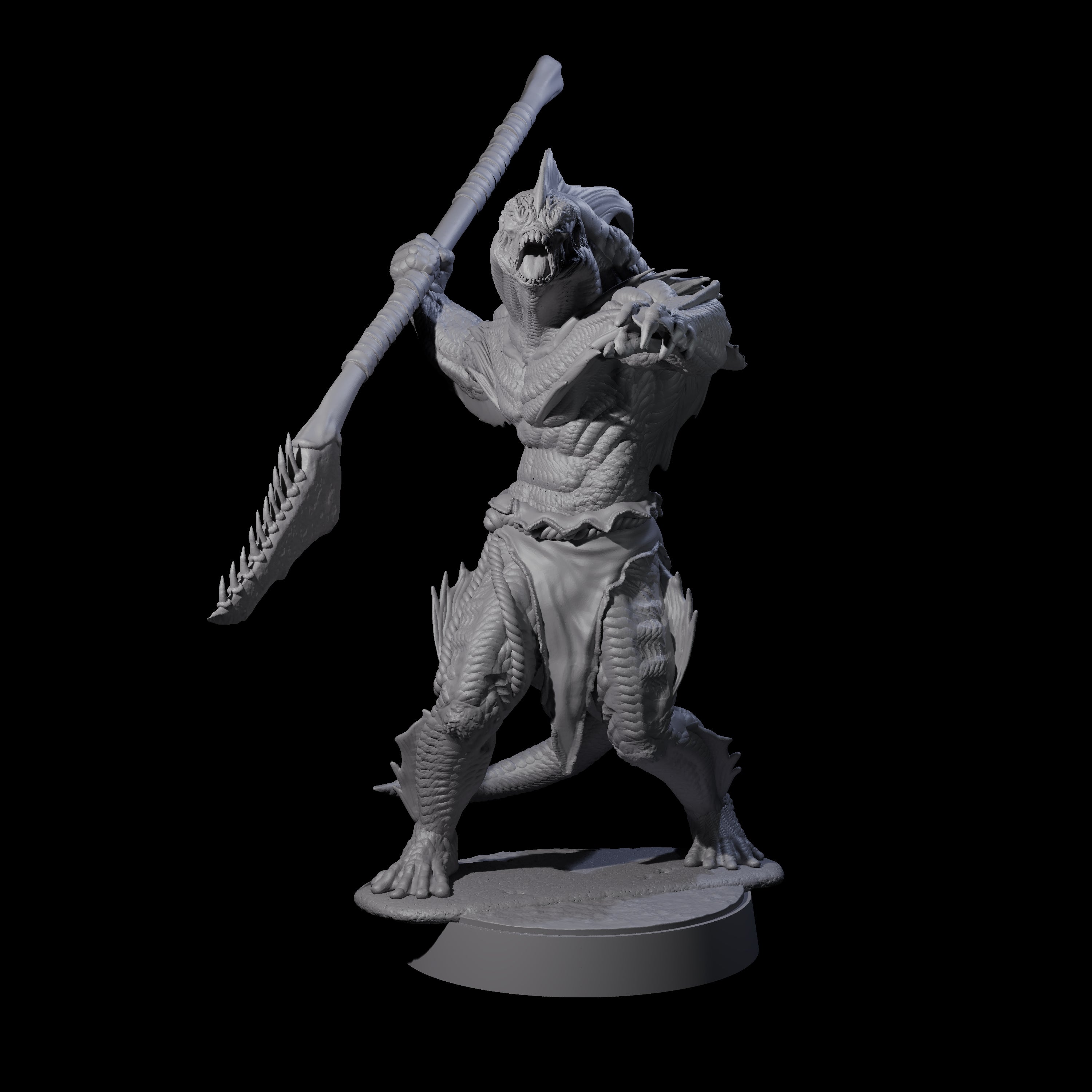Spikey Sahuagin Attacker H Miniature for Dungeons and Dragons, Pathfinder or other TTRPGs