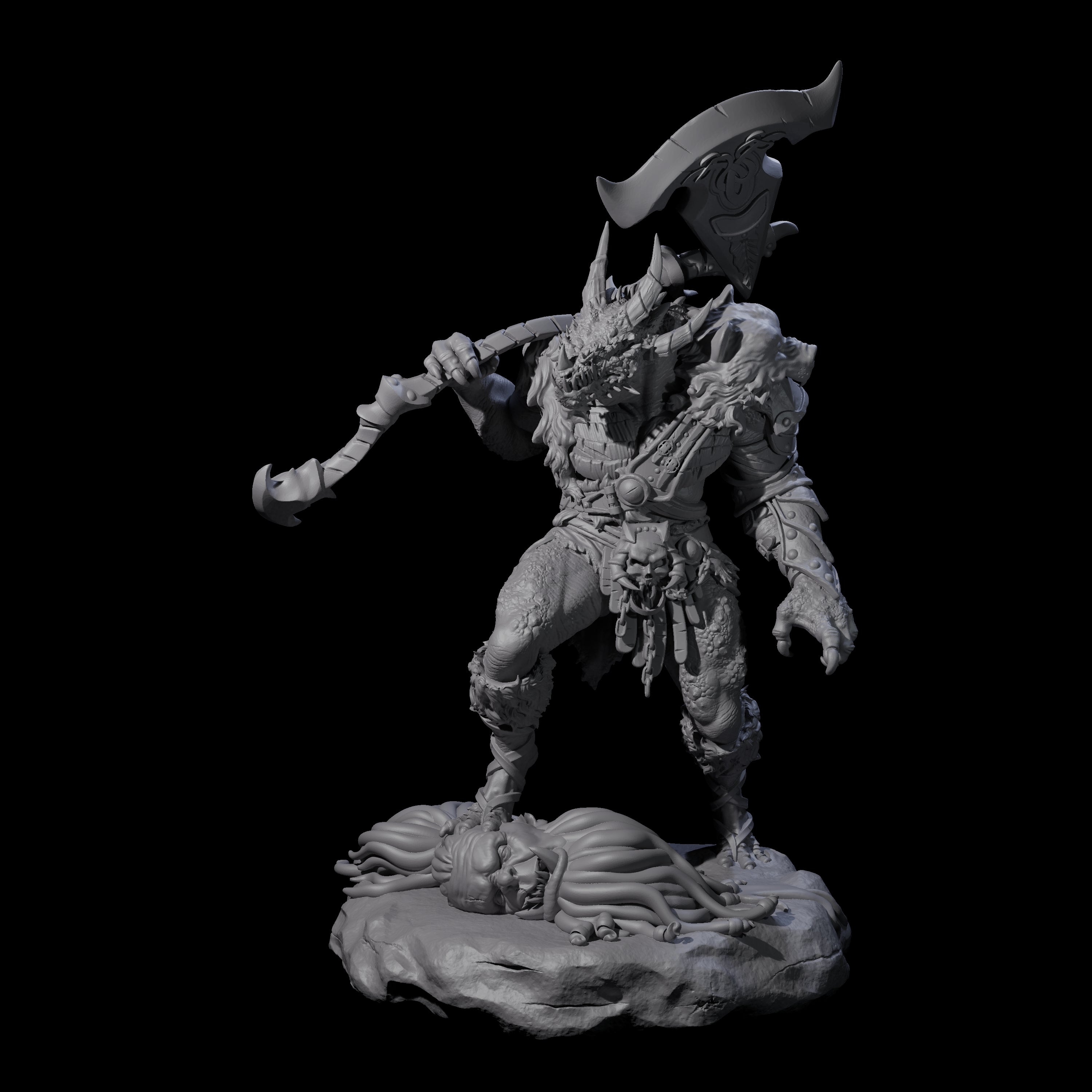 Spiky Dragonborn Barbarian Miniature for Dungeons and Dragons, Pathfinder or other TTRPGs