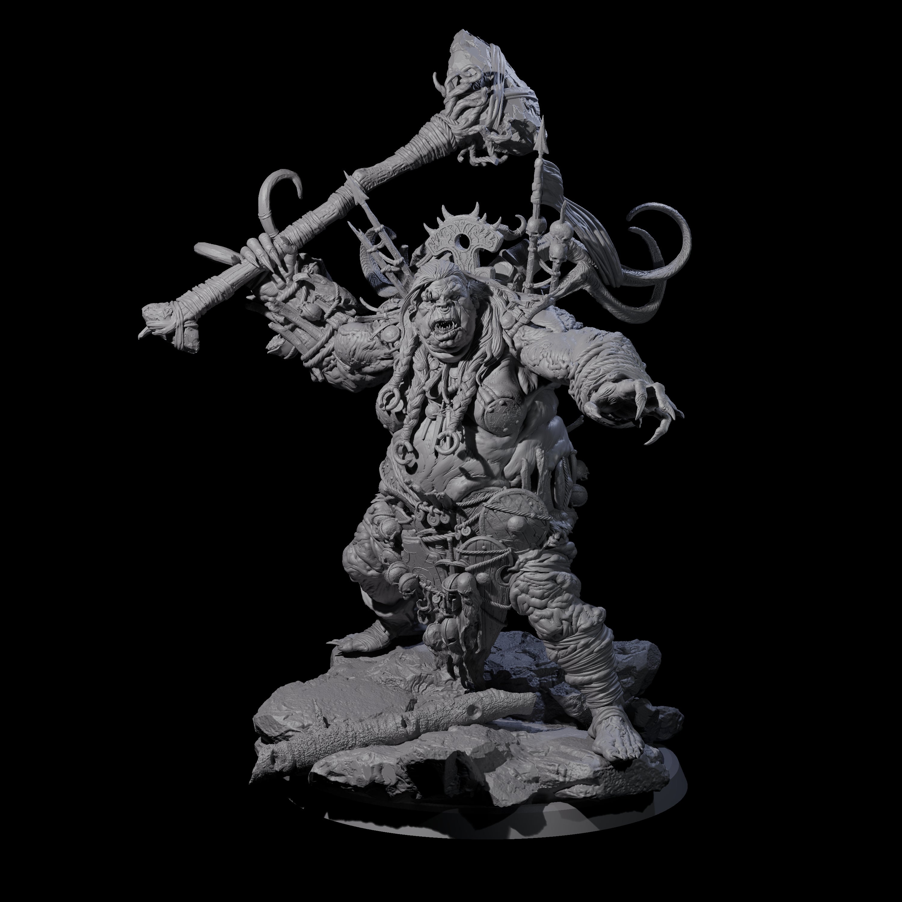 Spiky Hill Giant Matron A Miniature for Dungeons and Dragons, Pathfinder or other TTRPGs