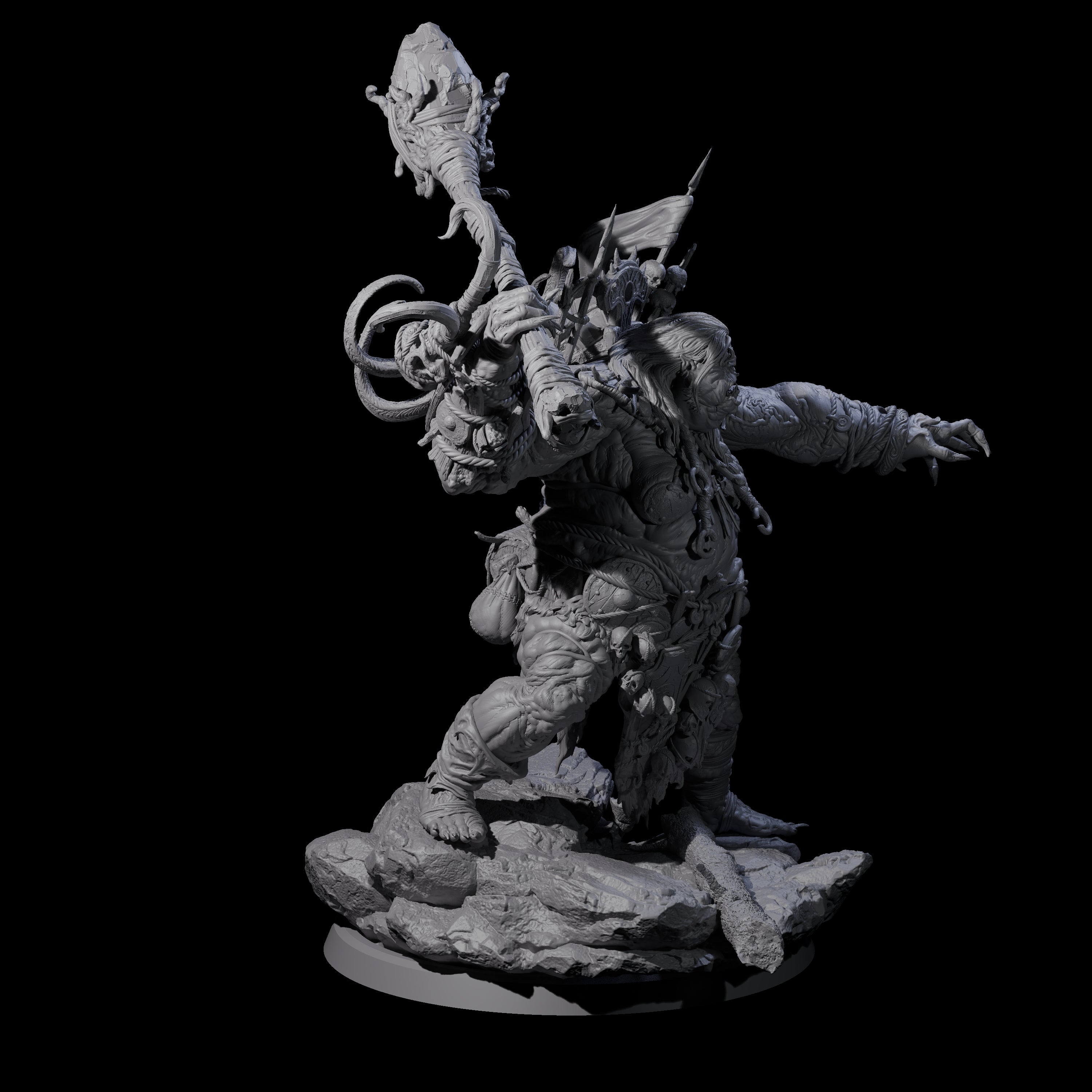 Spiky Hill Giant Matron A Miniature for Dungeons and Dragons, Pathfinder or other TTRPGs