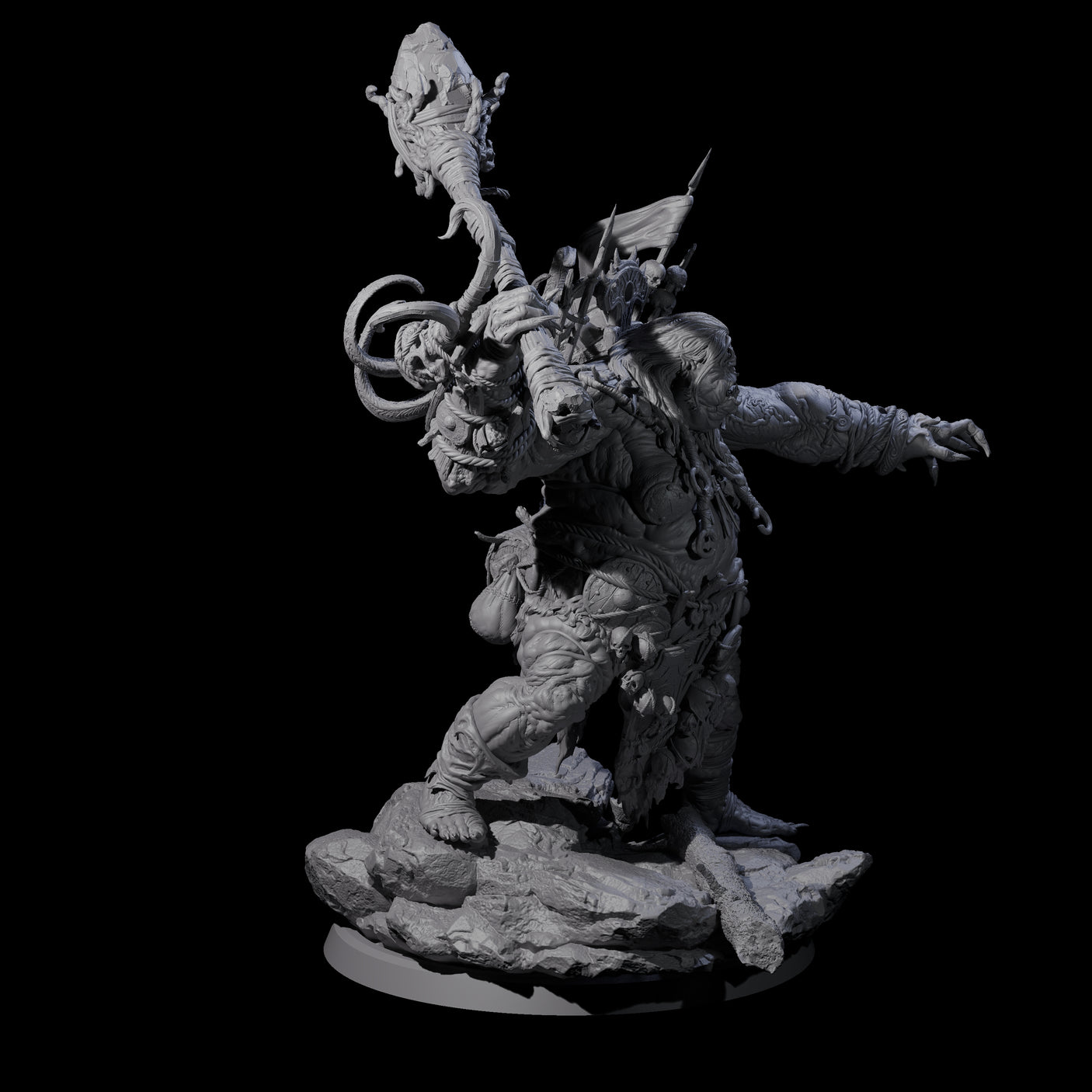 Spiky Hill Giant Matron A Miniature for Dungeons and Dragons, Pathfinder or other TTRPGs