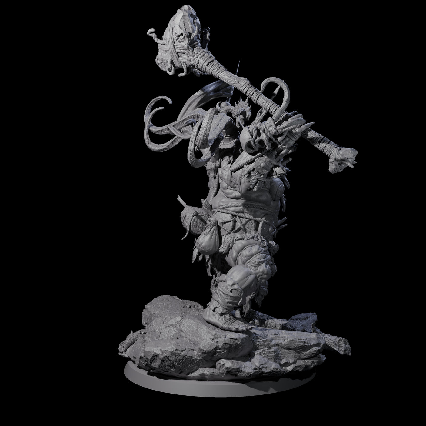 Spiky Hill Giant Matron A Miniature for Dungeons and Dragons, Pathfinder or other TTRPGs