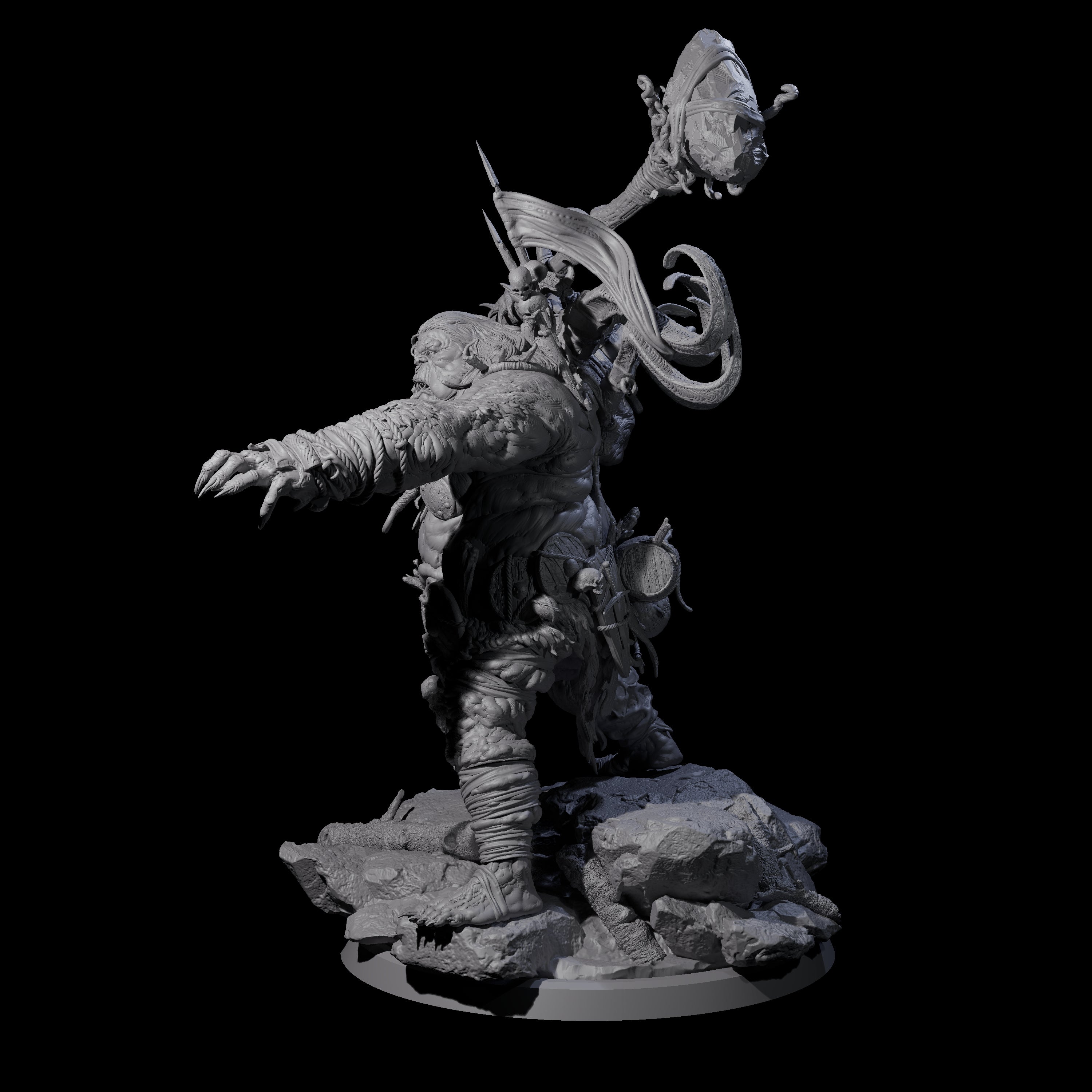 Spiky Hill Giant Matron A Miniature for Dungeons and Dragons, Pathfinder or other TTRPGs