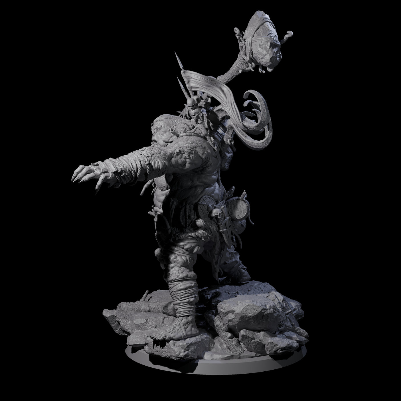 Spiky Hill Giant Matron A Miniature for Dungeons and Dragons, Pathfinder or other TTRPGs