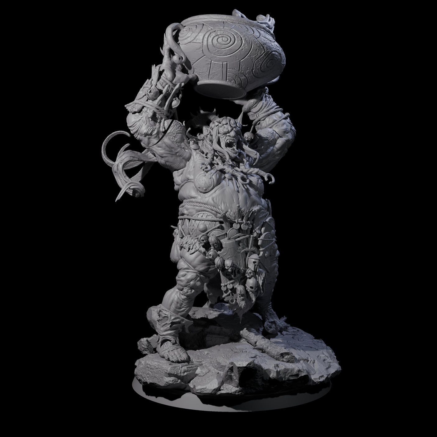 Spiky Hill Giant Matron B Miniature for Dungeons and Dragons, Pathfinder or other TTRPGs