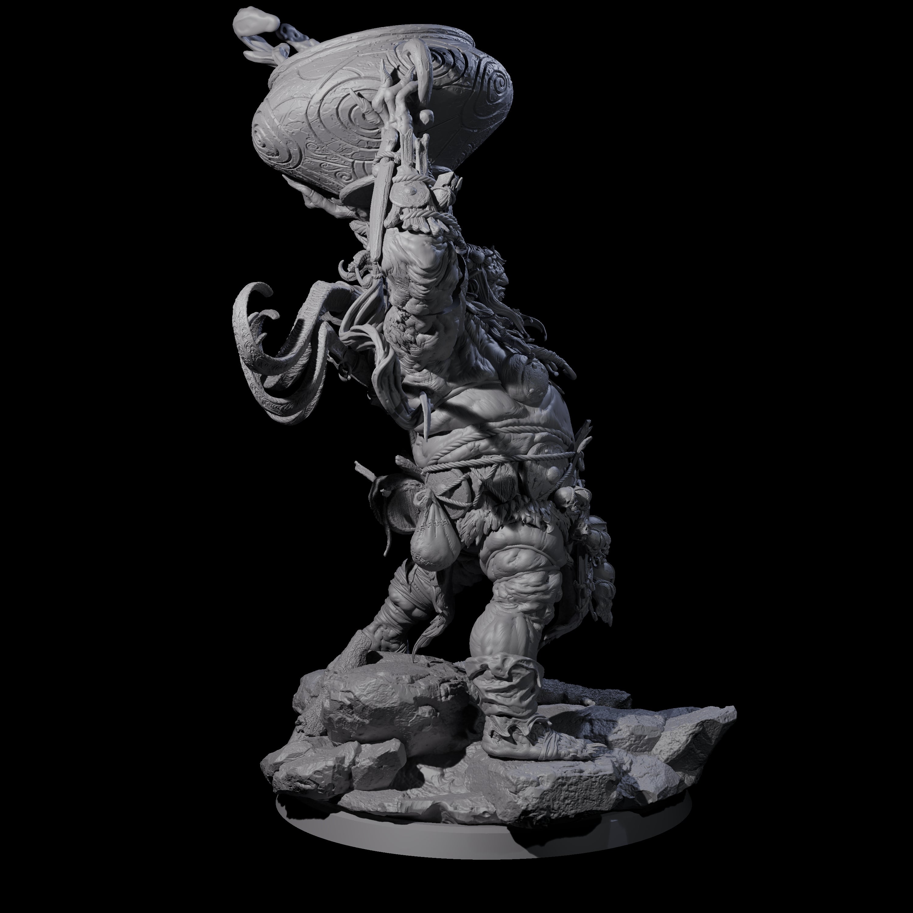 Spiky Hill Giant Matron B Miniature for Dungeons and Dragons, Pathfinder or other TTRPGs