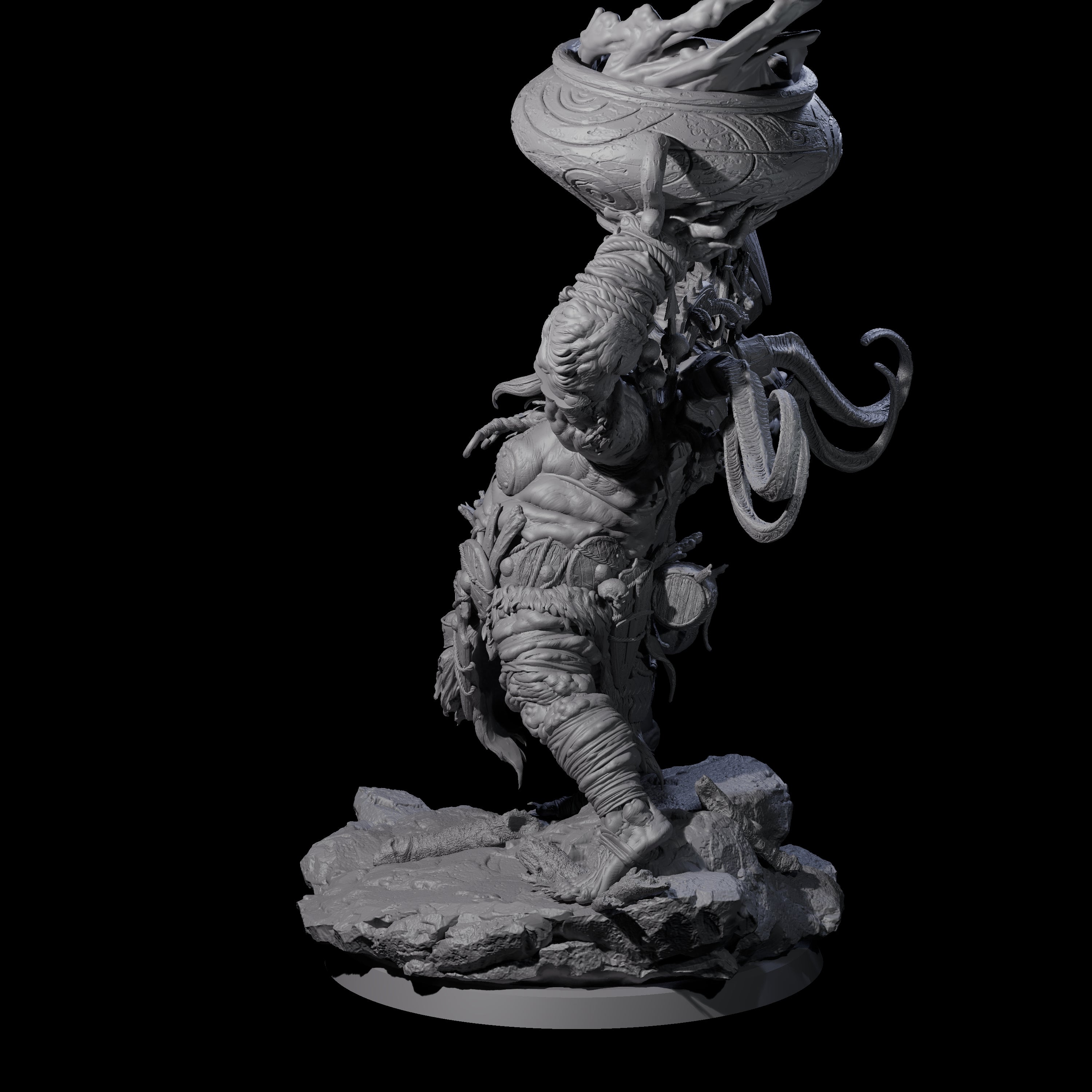 Spiky Hill Giant Matron B Miniature for Dungeons and Dragons, Pathfinder or other TTRPGs