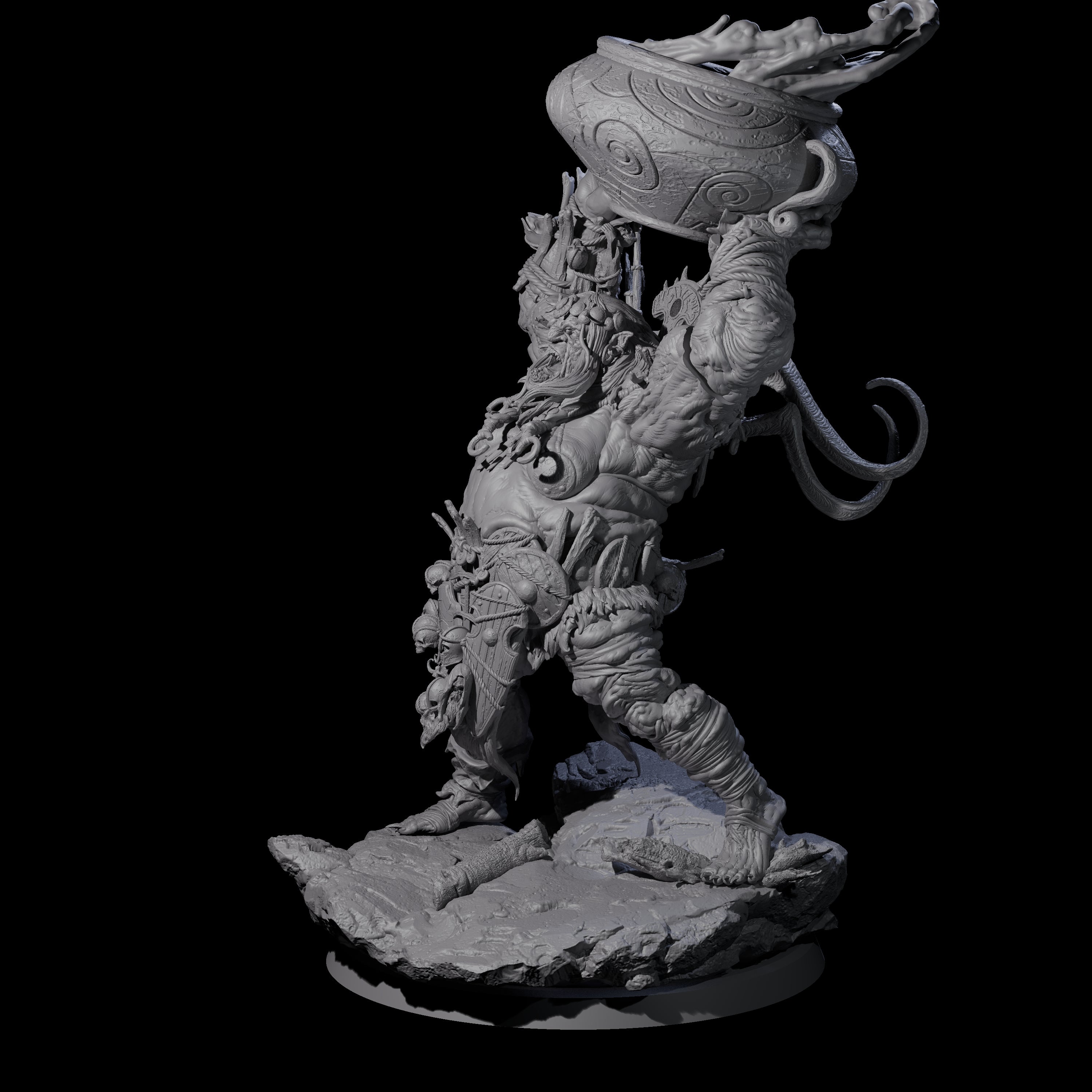 Spiky Hill Giant Matron B Miniature for Dungeons and Dragons, Pathfinder or other TTRPGs