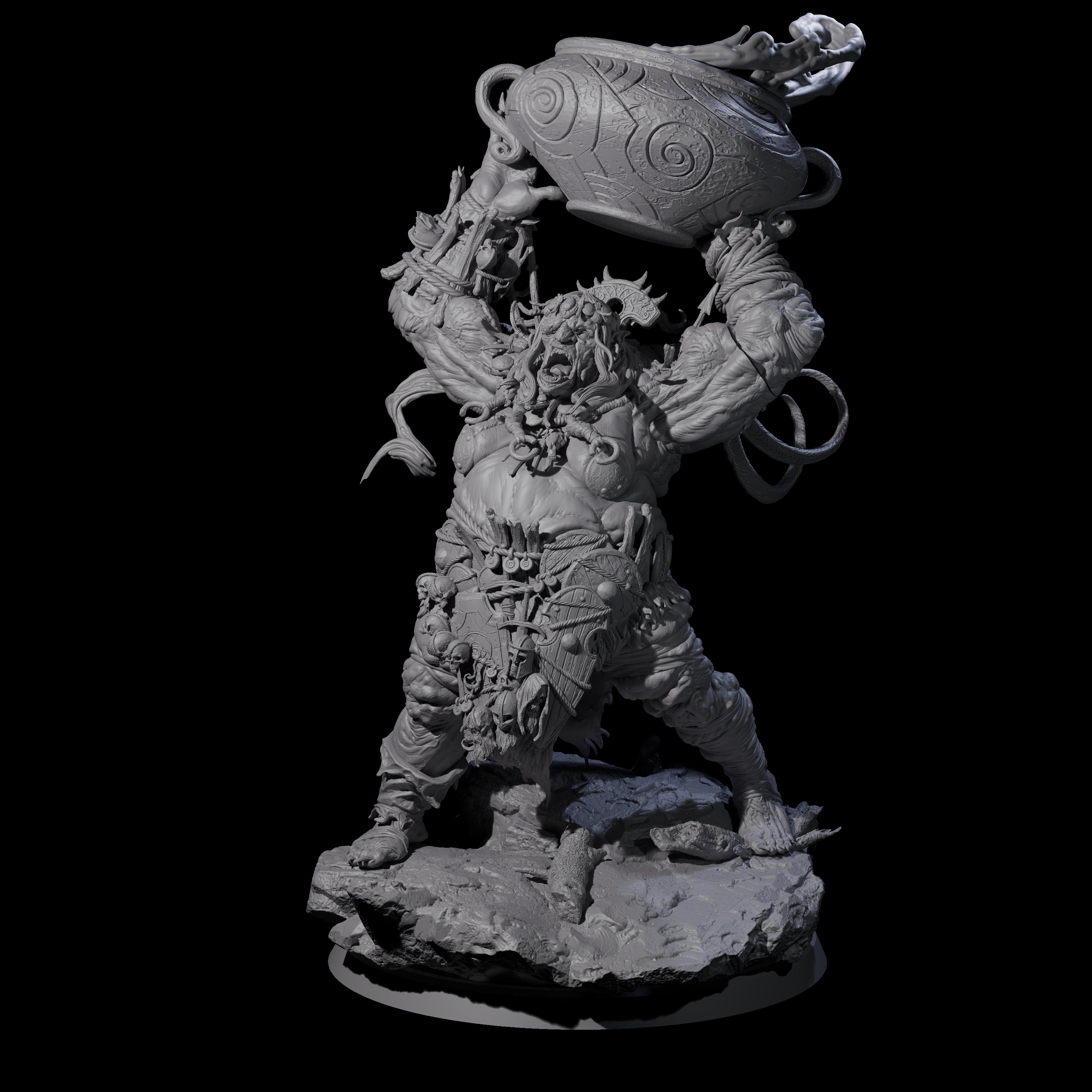 Spiky Hill Giant Matron B Miniature for Dungeons and Dragons, Pathfinder or other TTRPGs