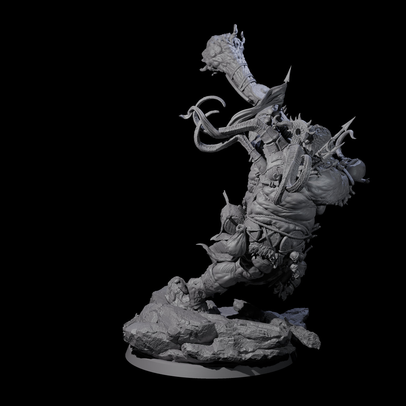 Spiky Hill Giant Matron C Miniature for Dungeons and Dragons, Pathfinder or other TTRPGs