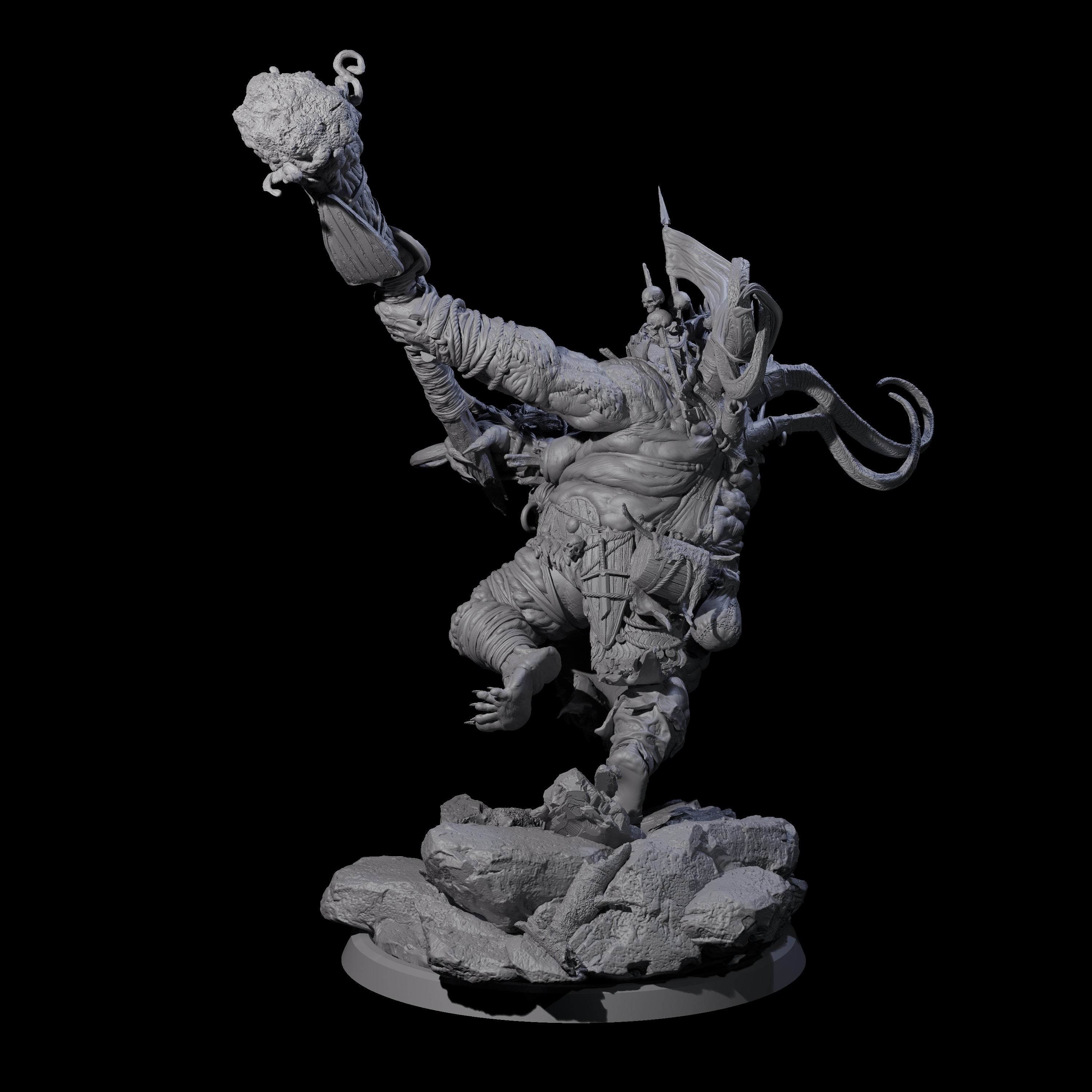 Spiky Hill Giant Matron C Miniature for Dungeons and Dragons, Pathfinder or other TTRPGs