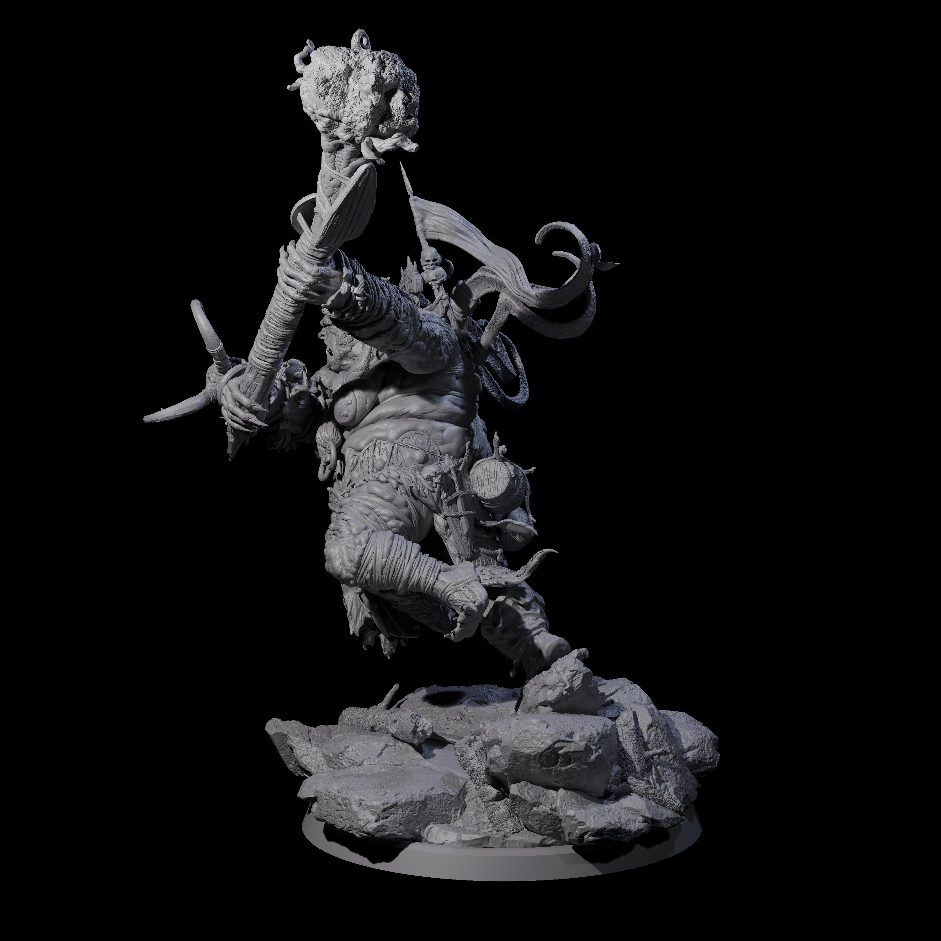 Spiky Hill Giant Matron C Miniature for Dungeons and Dragons, Pathfinder or other TTRPGs