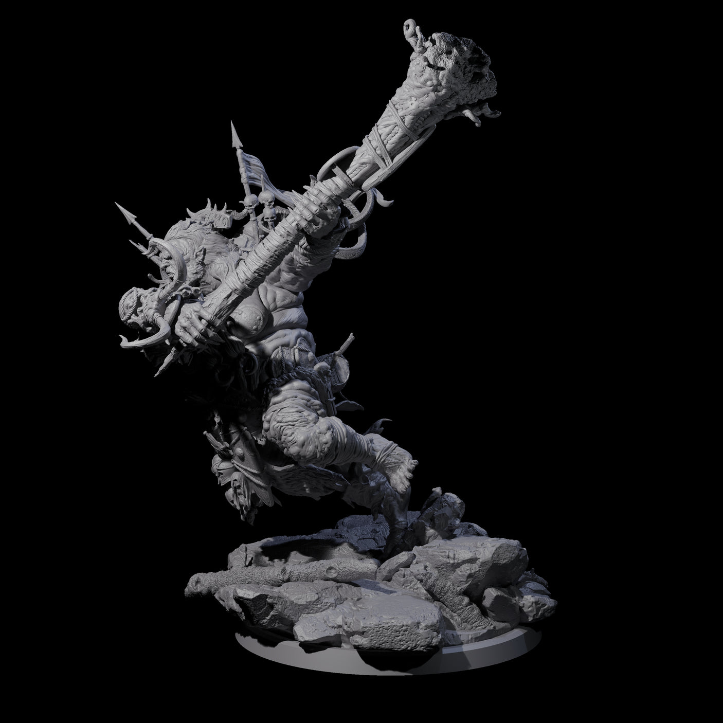 Spiky Hill Giant Matron C Miniature for Dungeons and Dragons, Pathfinder or other TTRPGs