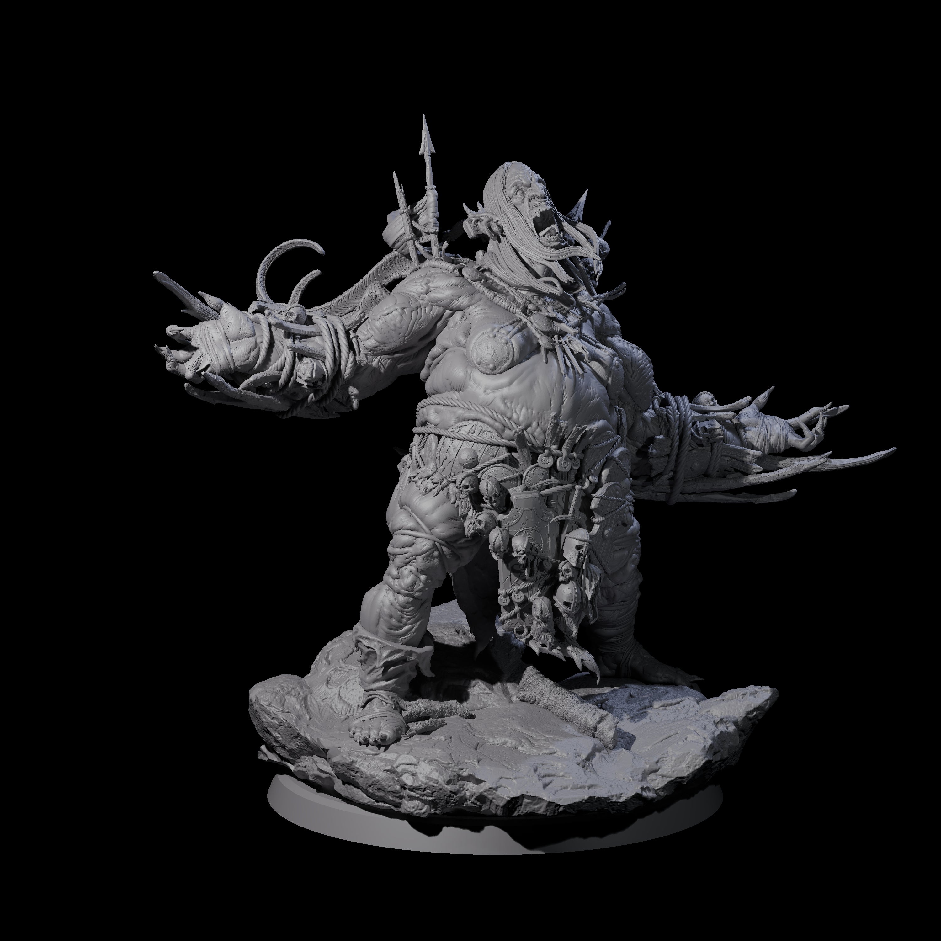 Spiky Hill Giant Matron D Miniature for Dungeons and Dragons, Pathfinder or other TTRPGs