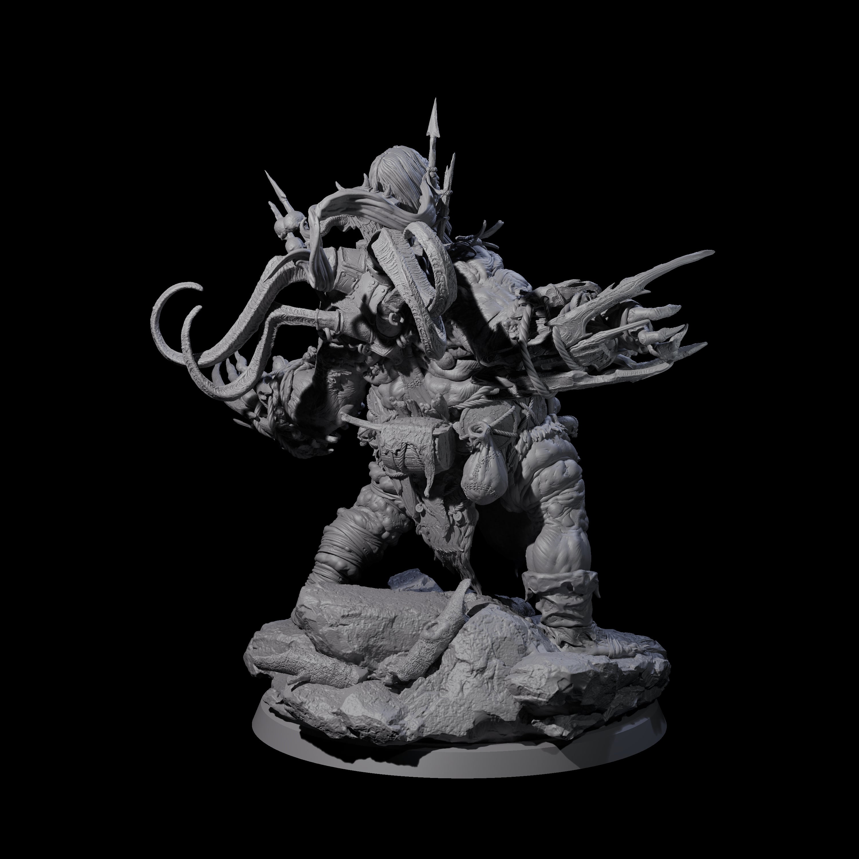 Spiky Hill Giant Matron D Miniature for Dungeons and Dragons, Pathfinder or other TTRPGs