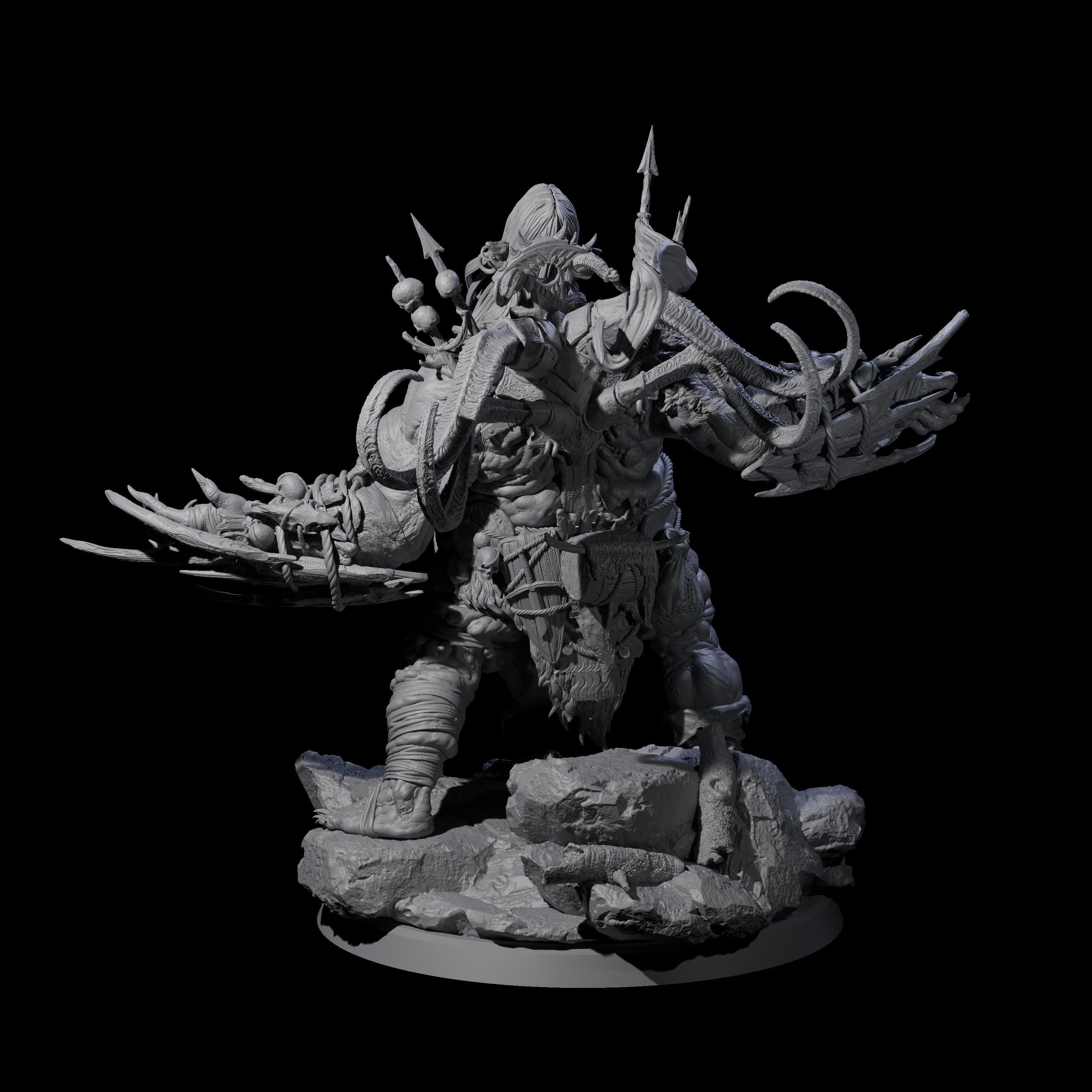 Spiky Hill Giant Matron D Miniature for Dungeons and Dragons, Pathfinder or other TTRPGs