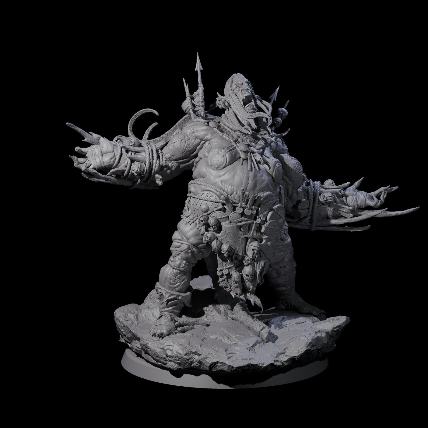 Spiky Hill Giant Matron D Miniature for Dungeons and Dragons, Pathfinder or other TTRPGs
