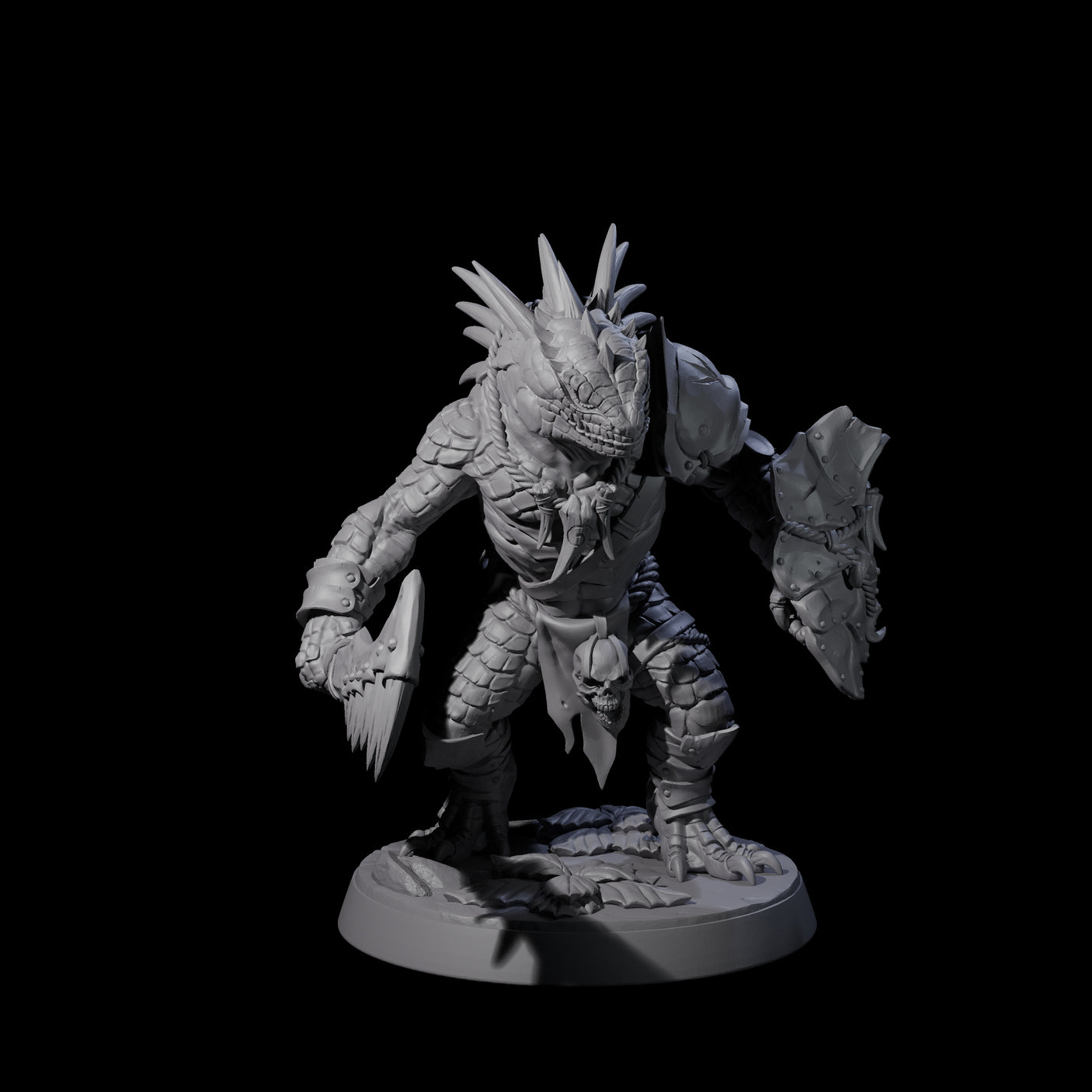 Spiky Lizardfolk A Miniature for Dungeons and Dragons, Pathfinder or other TTRPGs