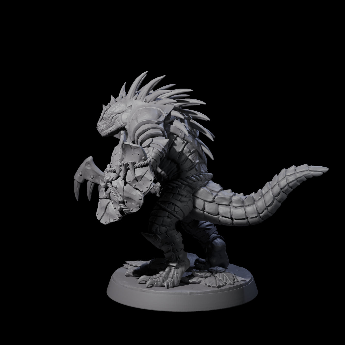 Spiky Lizardfolk A Miniature for Dungeons and Dragons, Pathfinder or other TTRPGs