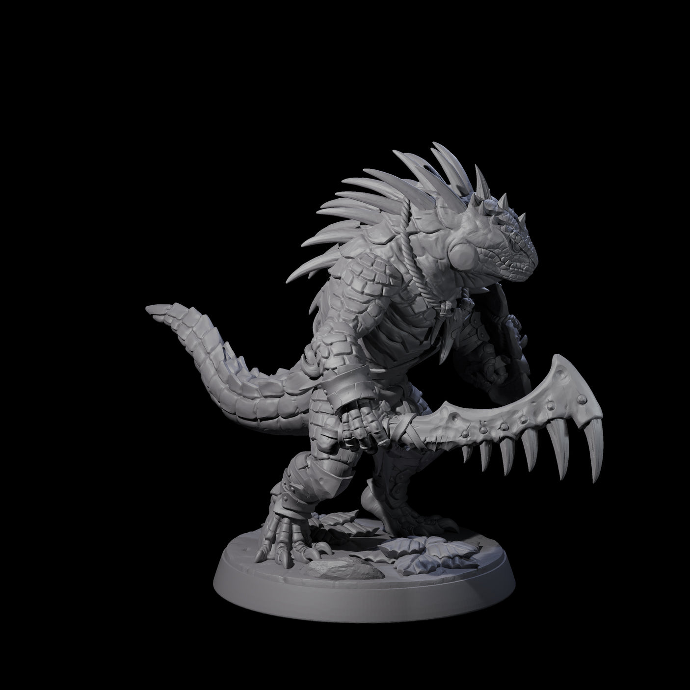 Spiky Lizardfolk A Miniature for Dungeons and Dragons, Pathfinder or other TTRPGs