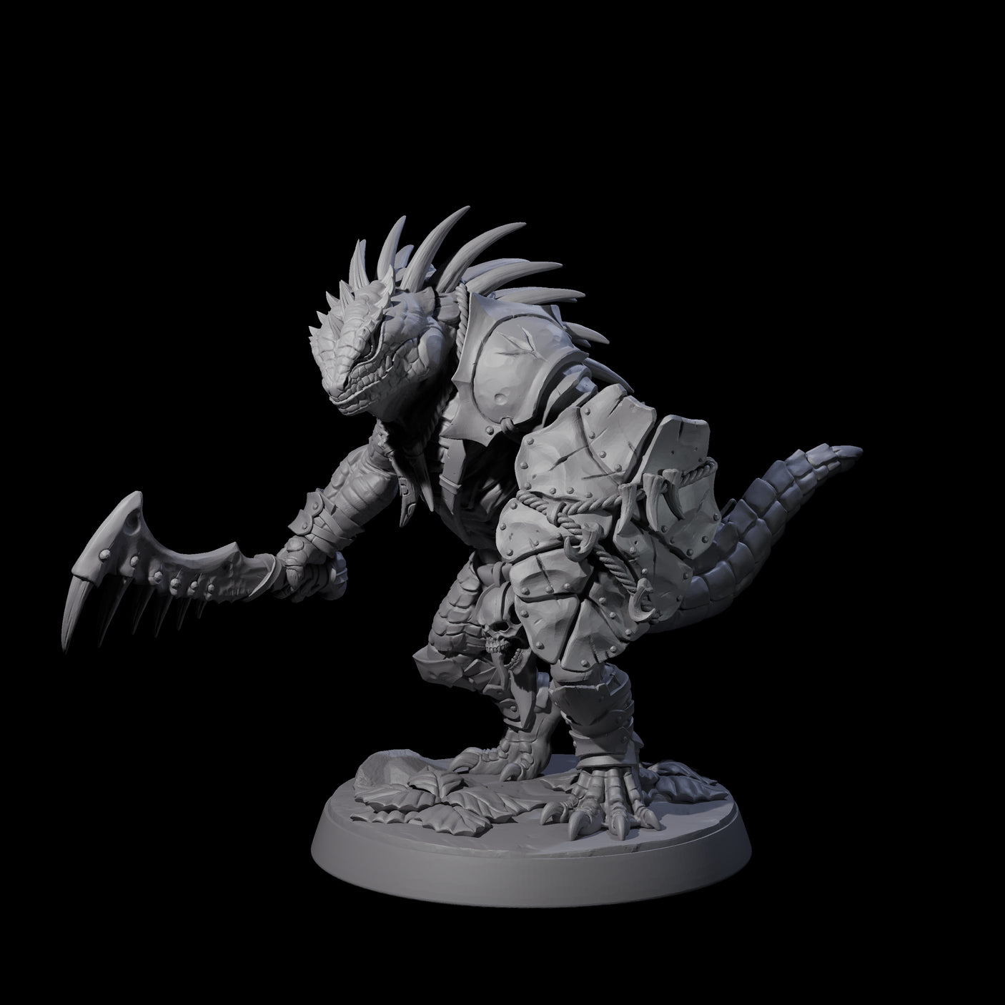 Spiky Lizardfolk A Miniature for Dungeons and Dragons, Pathfinder or other TTRPGs