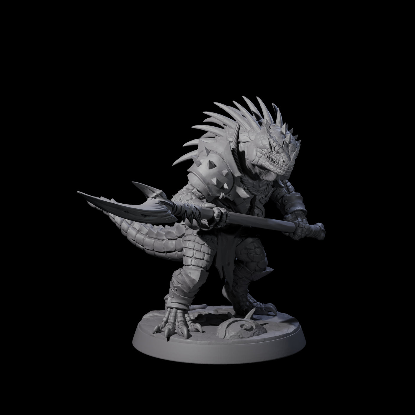 Spiky Lizardfolk C Miniature for Dungeons and Dragons, Pathfinder or other TTRPGs