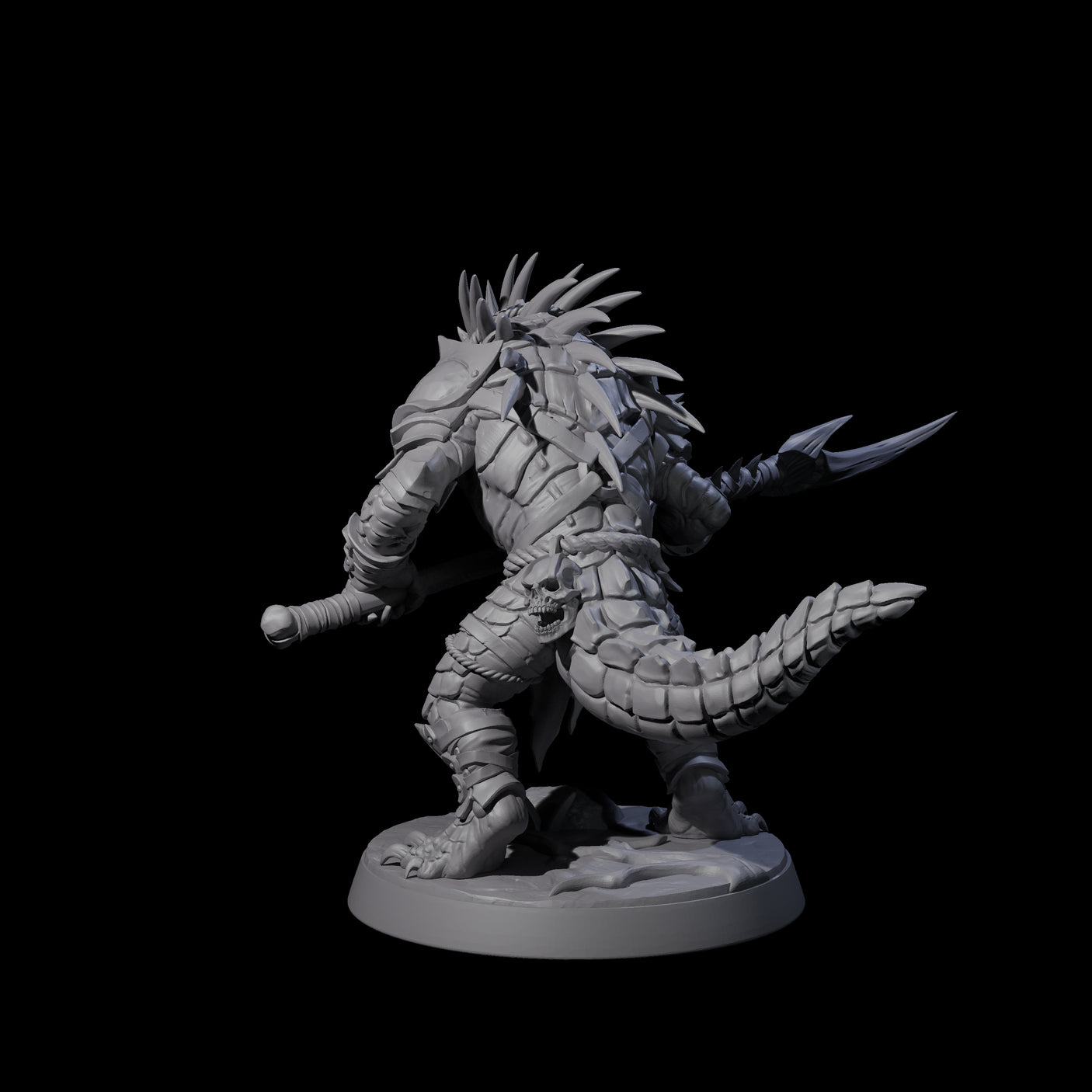 Spiky Lizardfolk C Miniature for Dungeons and Dragons, Pathfinder or other TTRPGs