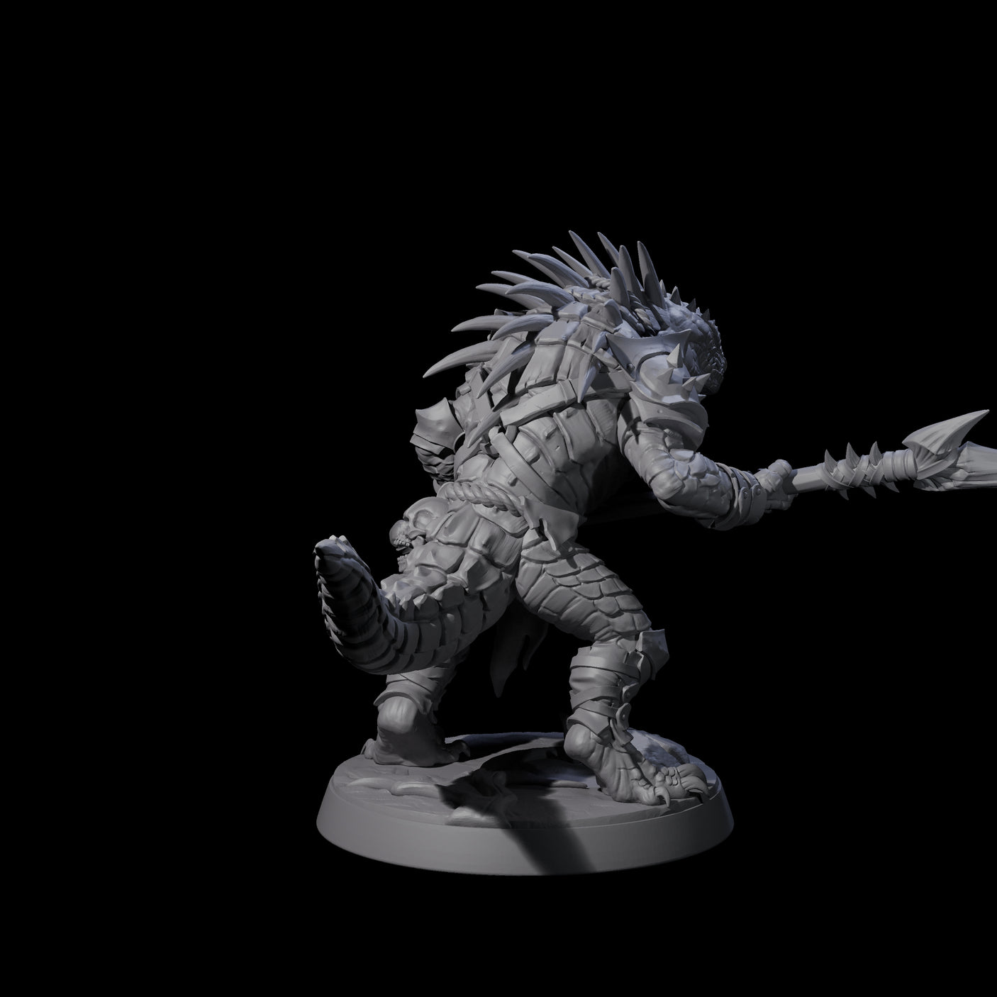 Spiky Lizardfolk C Miniature for Dungeons and Dragons, Pathfinder or other TTRPGs