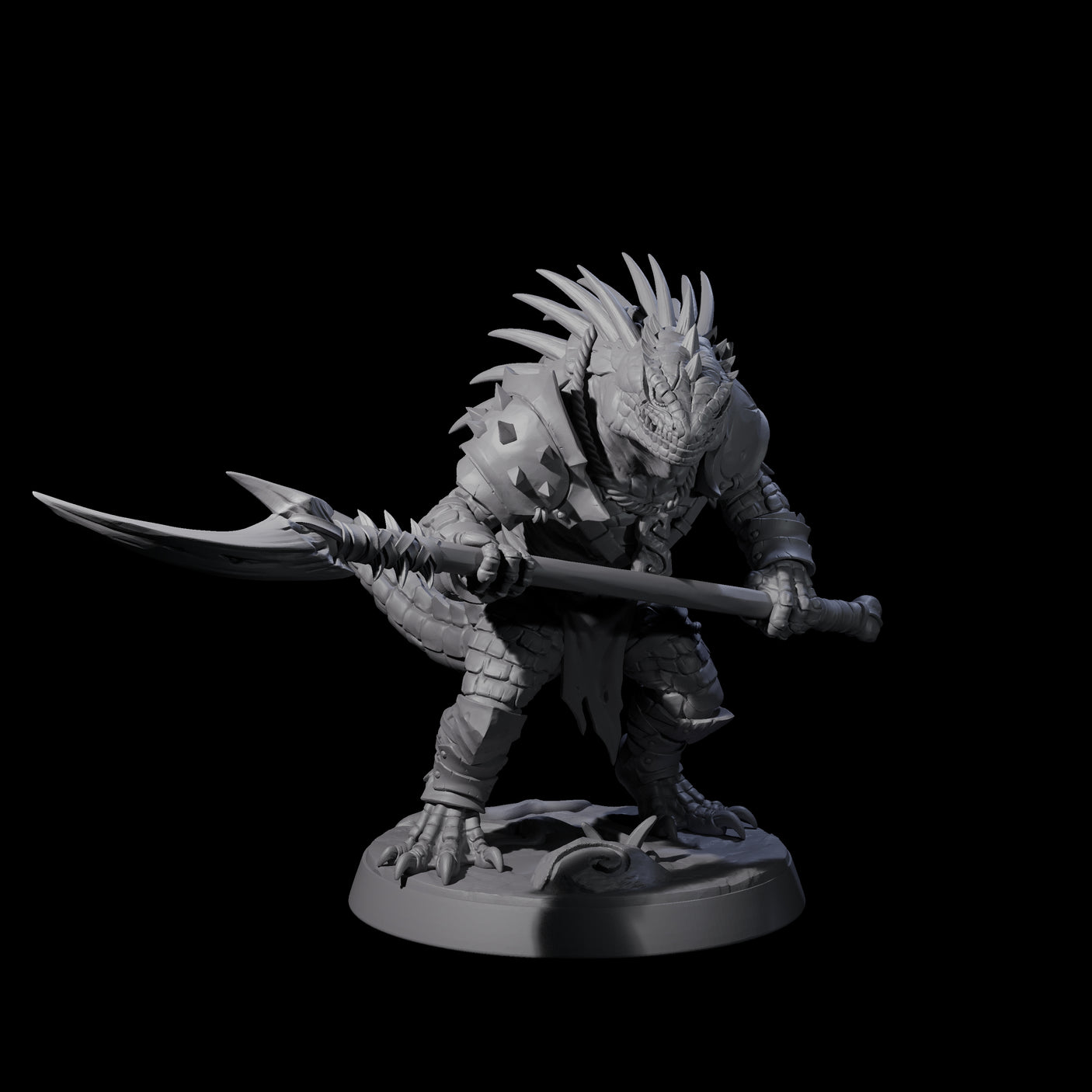 Spiky Lizardfolk C Miniature for Dungeons and Dragons, Pathfinder or other TTRPGs