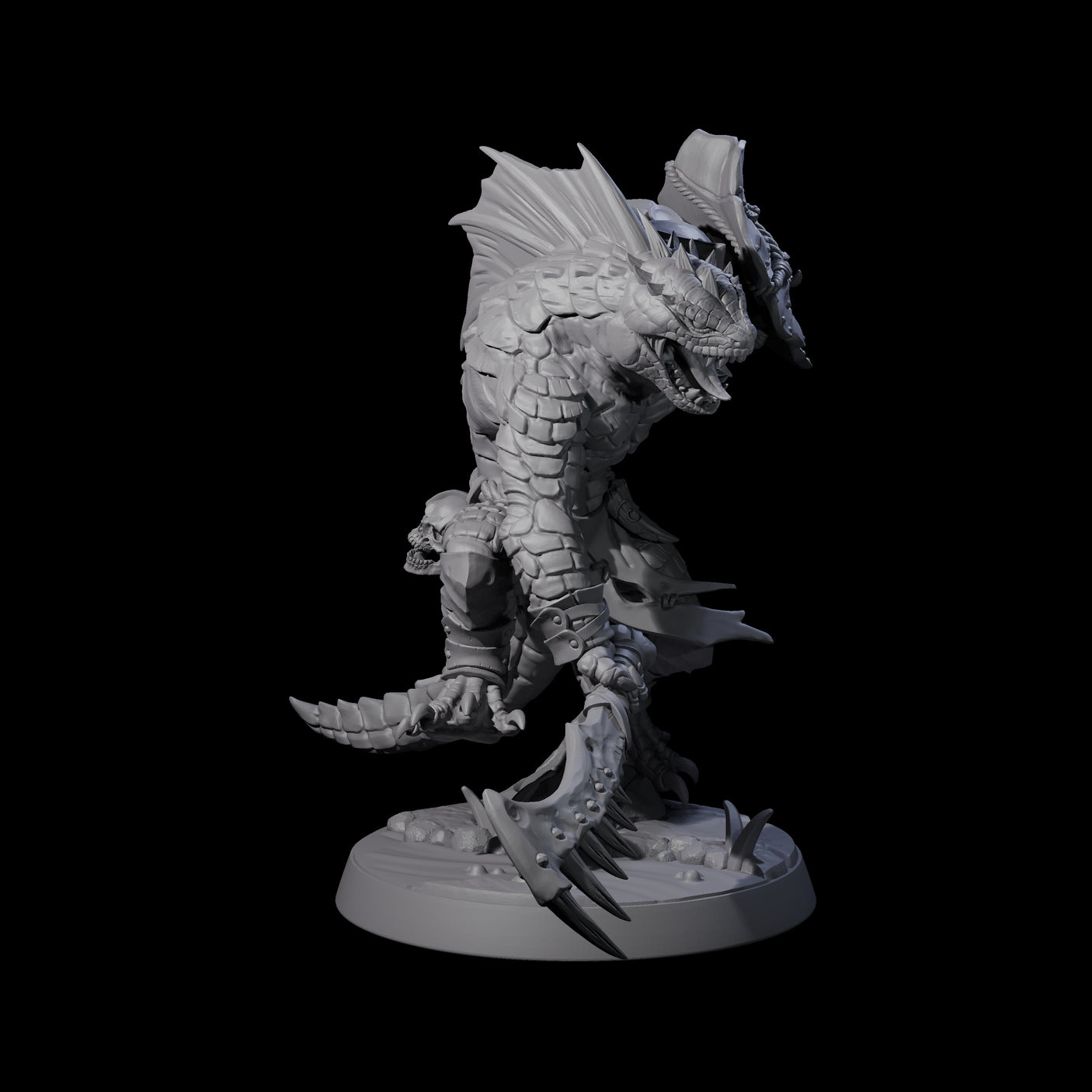 Spiky Lizardfolk D Miniature for Dungeons and Dragons, Pathfinder or other TTRPGs