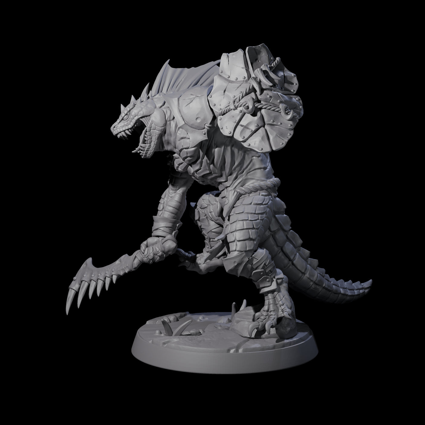 Spiky Lizardfolk D Miniature for Dungeons and Dragons, Pathfinder or other TTRPGs