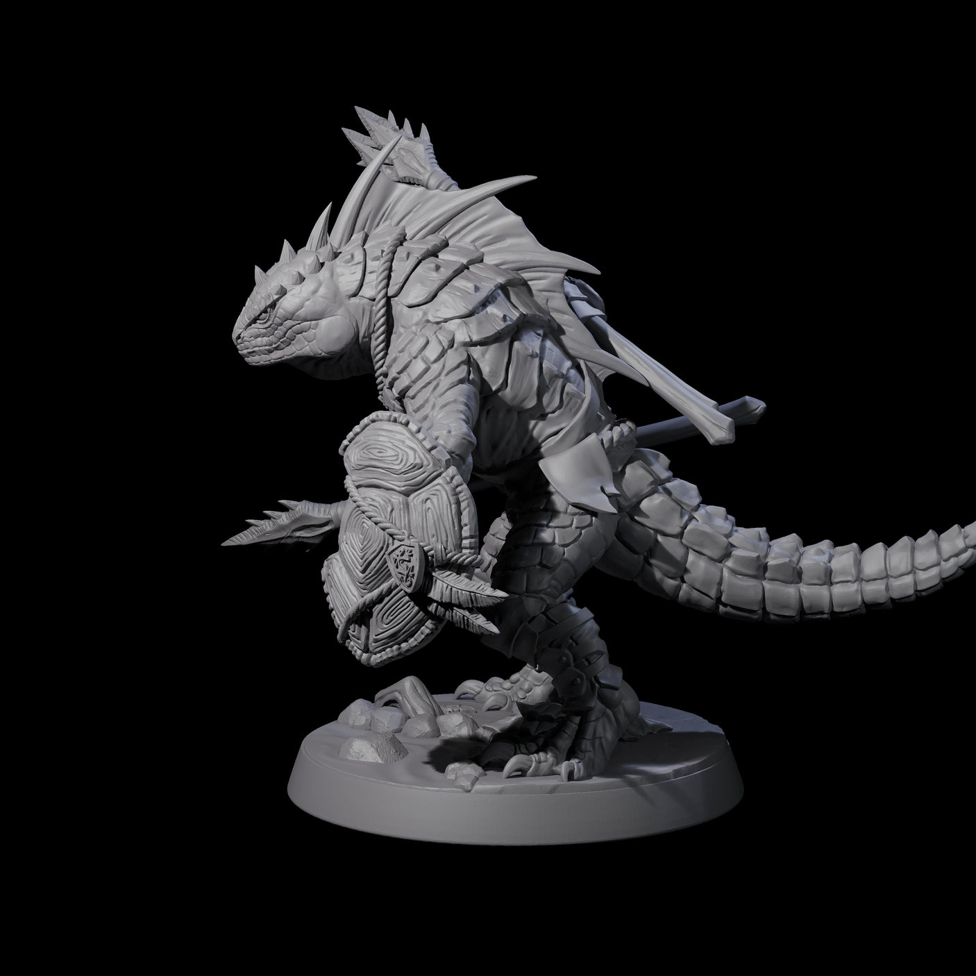 Spiky Lizardfolk E Miniature for Dungeons and Dragons, Pathfinder or other TTRPGs