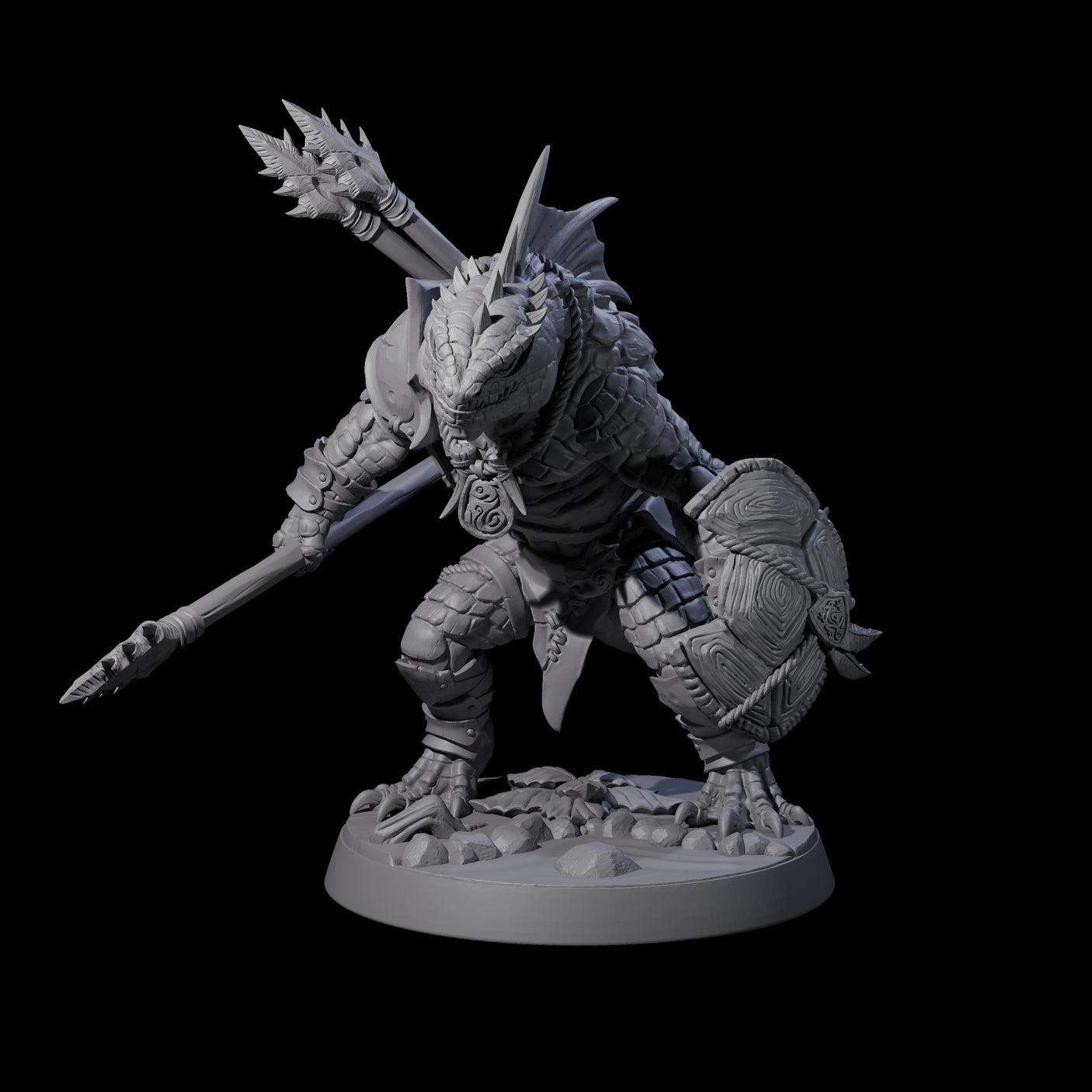 Spiky Lizardfolk E Miniature for Dungeons and Dragons, Pathfinder or other TTRPGs