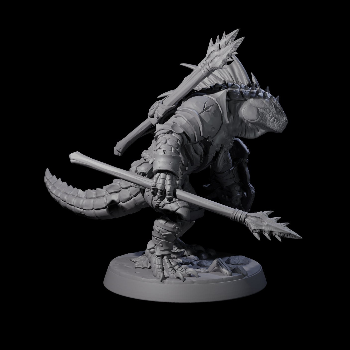 Spiky Lizardfolk E Miniature for Dungeons and Dragons, Pathfinder or other TTRPGs
