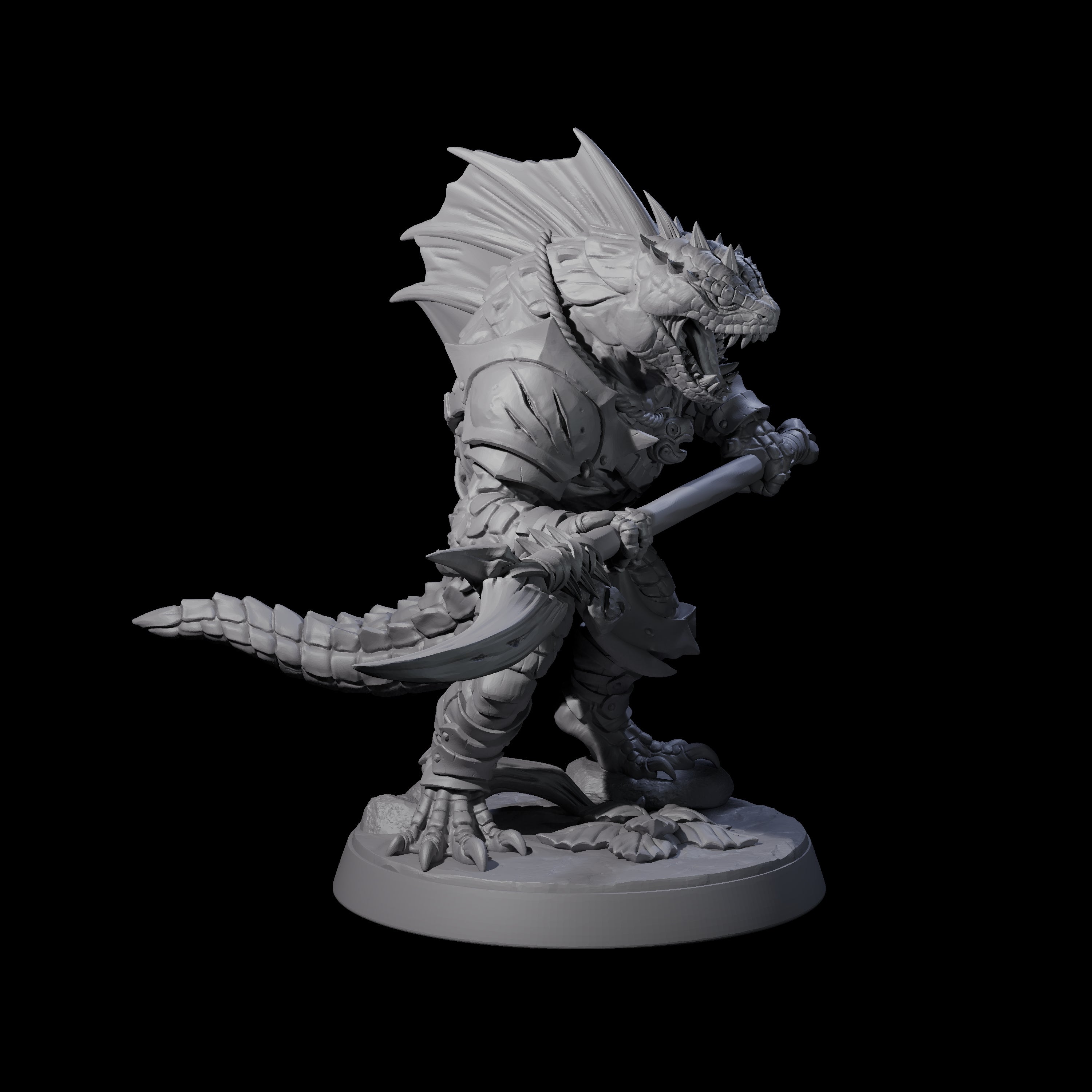Spiky Lizardfolk F Miniature for Dungeons and Dragons, Pathfinder or other TTRPGs