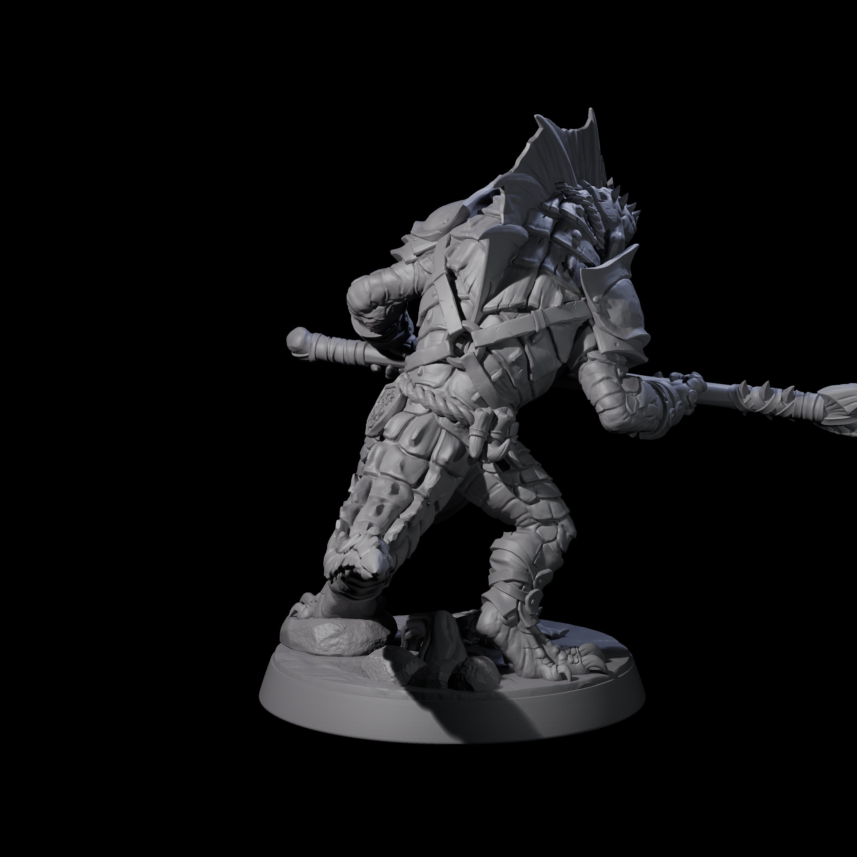 Spiky Lizardfolk F Miniature for Dungeons and Dragons, Pathfinder or other TTRPGs