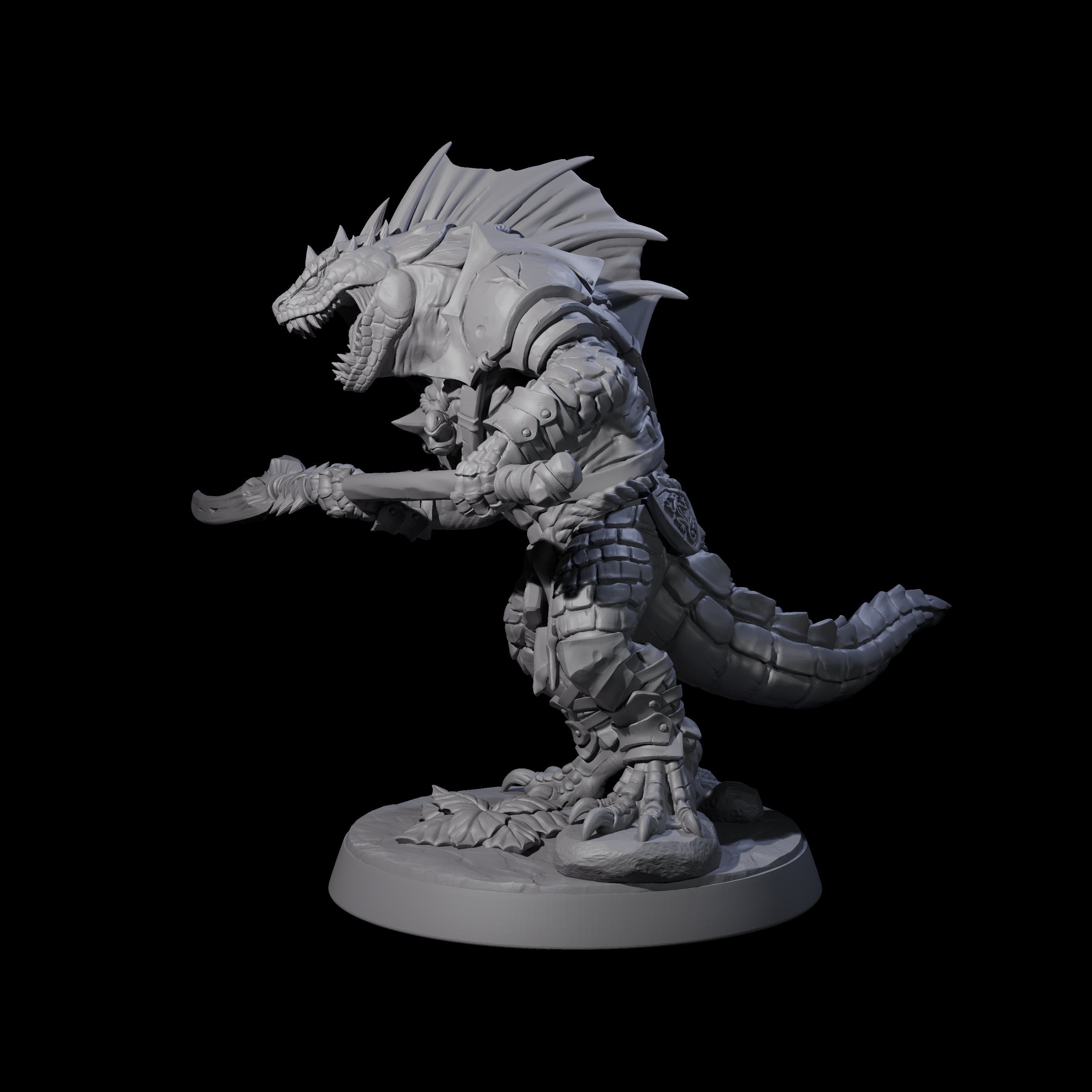 Spiky Lizardfolk F Miniature for Dungeons and Dragons, Pathfinder or other TTRPGs