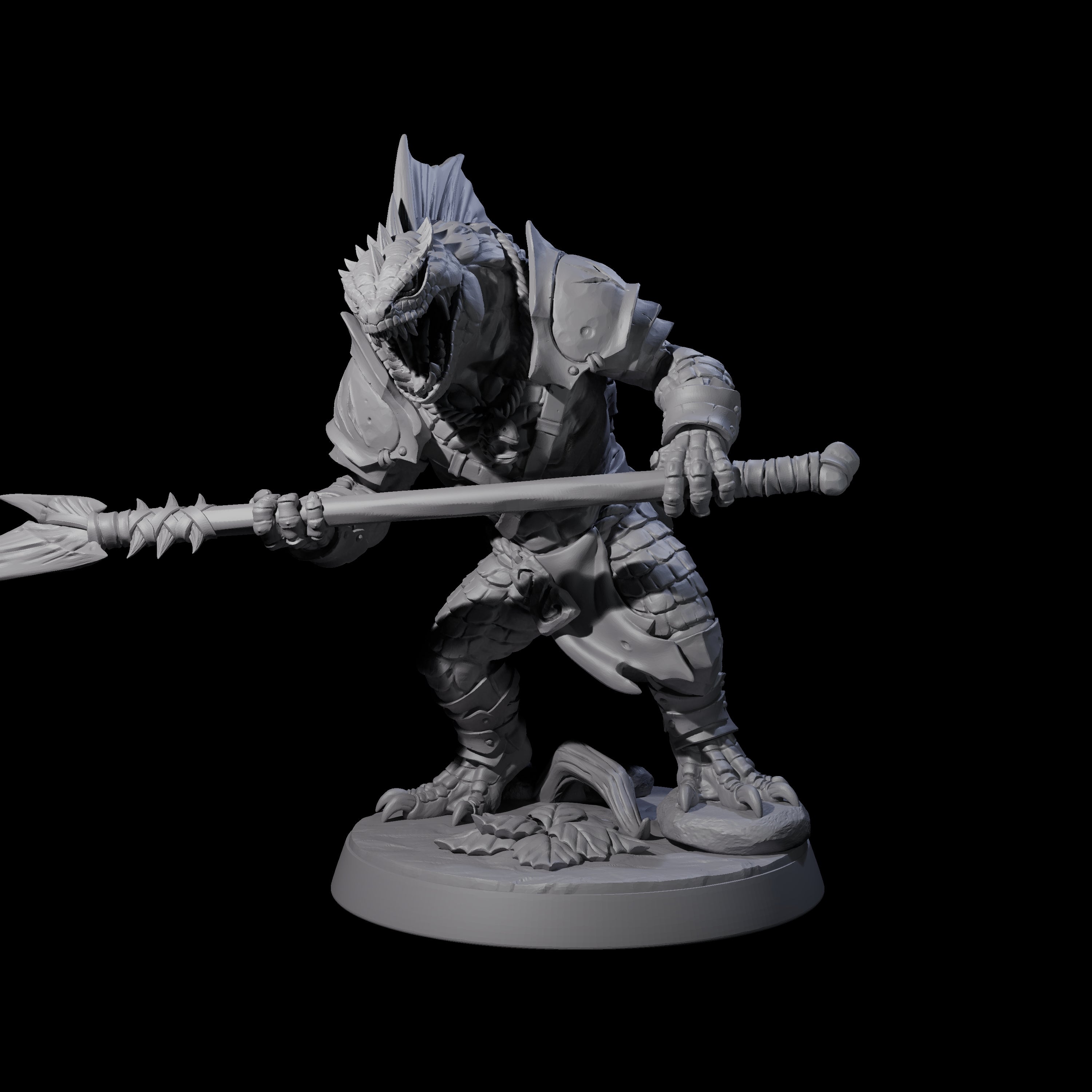 Spiky Lizardfolk F Miniature for Dungeons and Dragons, Pathfinder or other TTRPGs