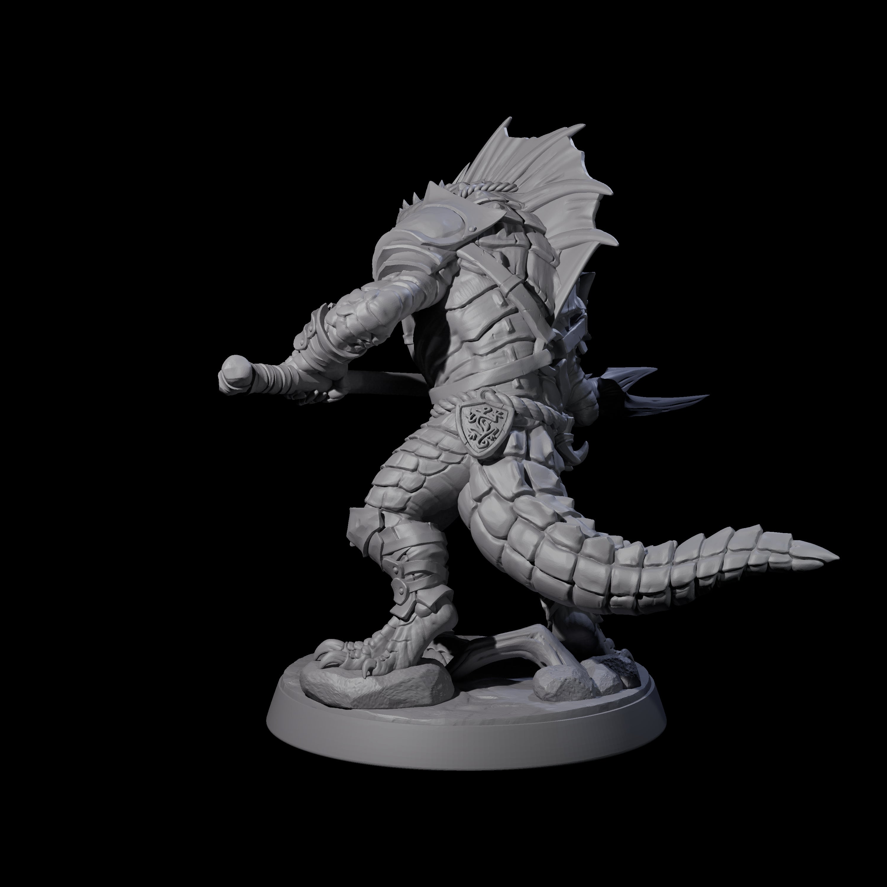 Spiky Lizardfolk F Miniature for Dungeons and Dragons, Pathfinder or other TTRPGs