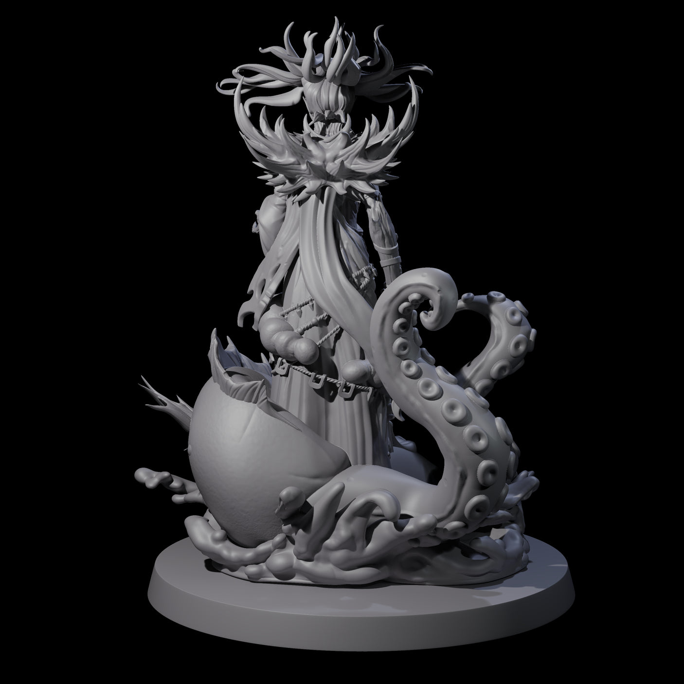 Spiky Misteress of the Sea Miniature for Dungeons and Dragons, Pathfinder or other TTRPGs