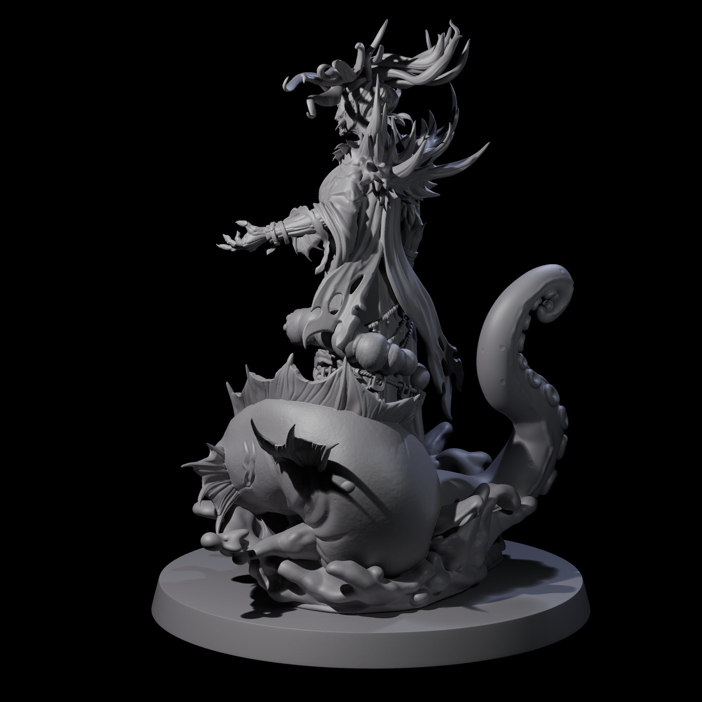 Spiky Misteress of the Sea Miniature for Dungeons and Dragons, Pathfinder or other TTRPGs