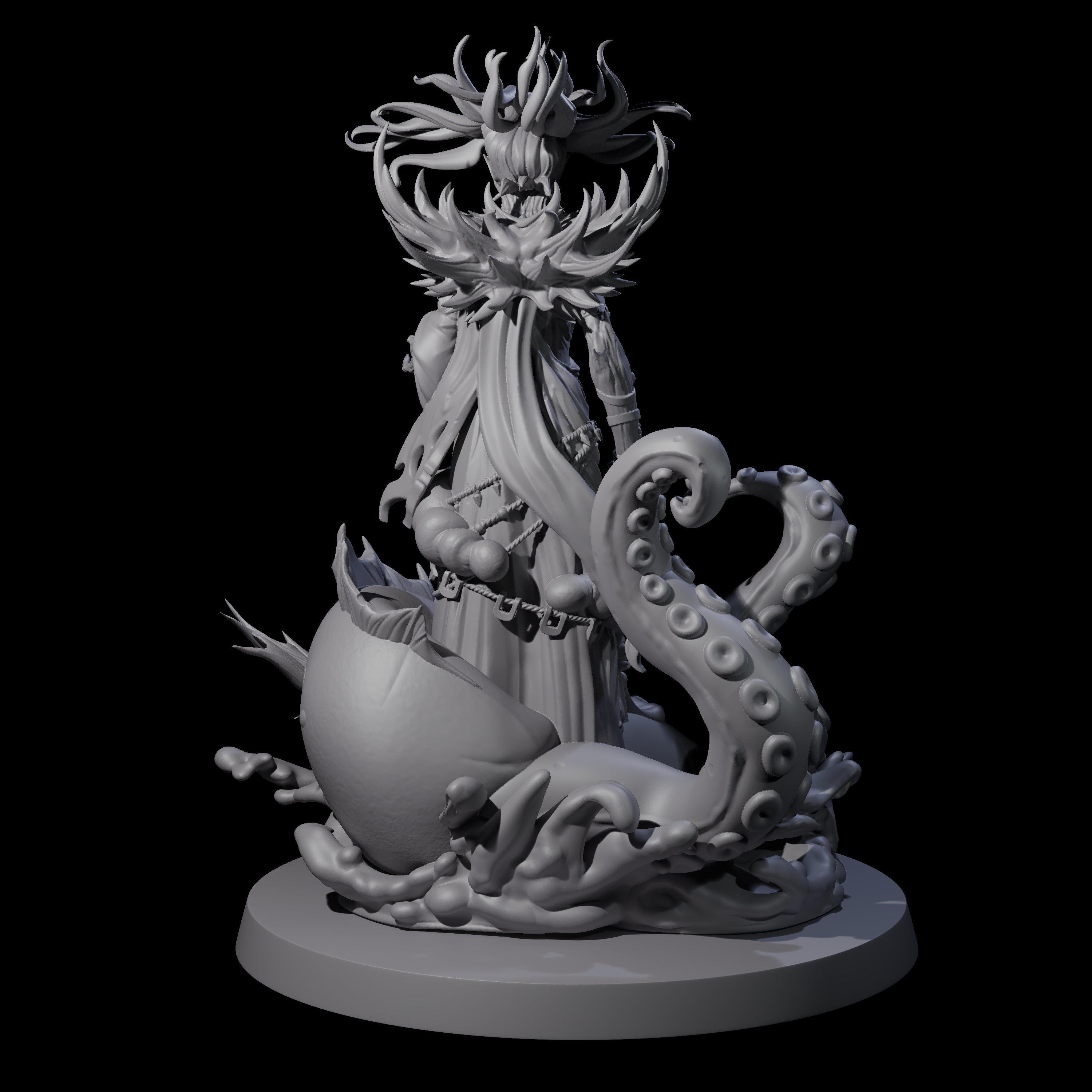 Spiky Misteress of the Sea Miniature for Dungeons and Dragons, Pathfinder or other TTRPGs