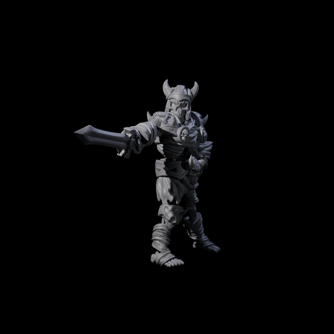 Spiky Skeleton Warrior A Miniature for Dungeons and Dragons, Pathfinder or other TTRPGs