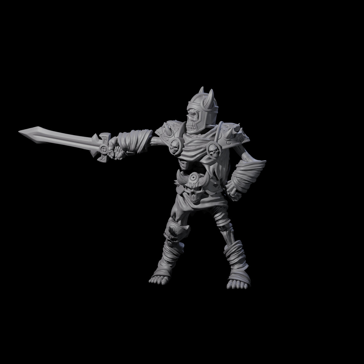 Spiky Skeleton Warrior A Miniature for Dungeons and Dragons, Pathfinder or other TTRPGs
