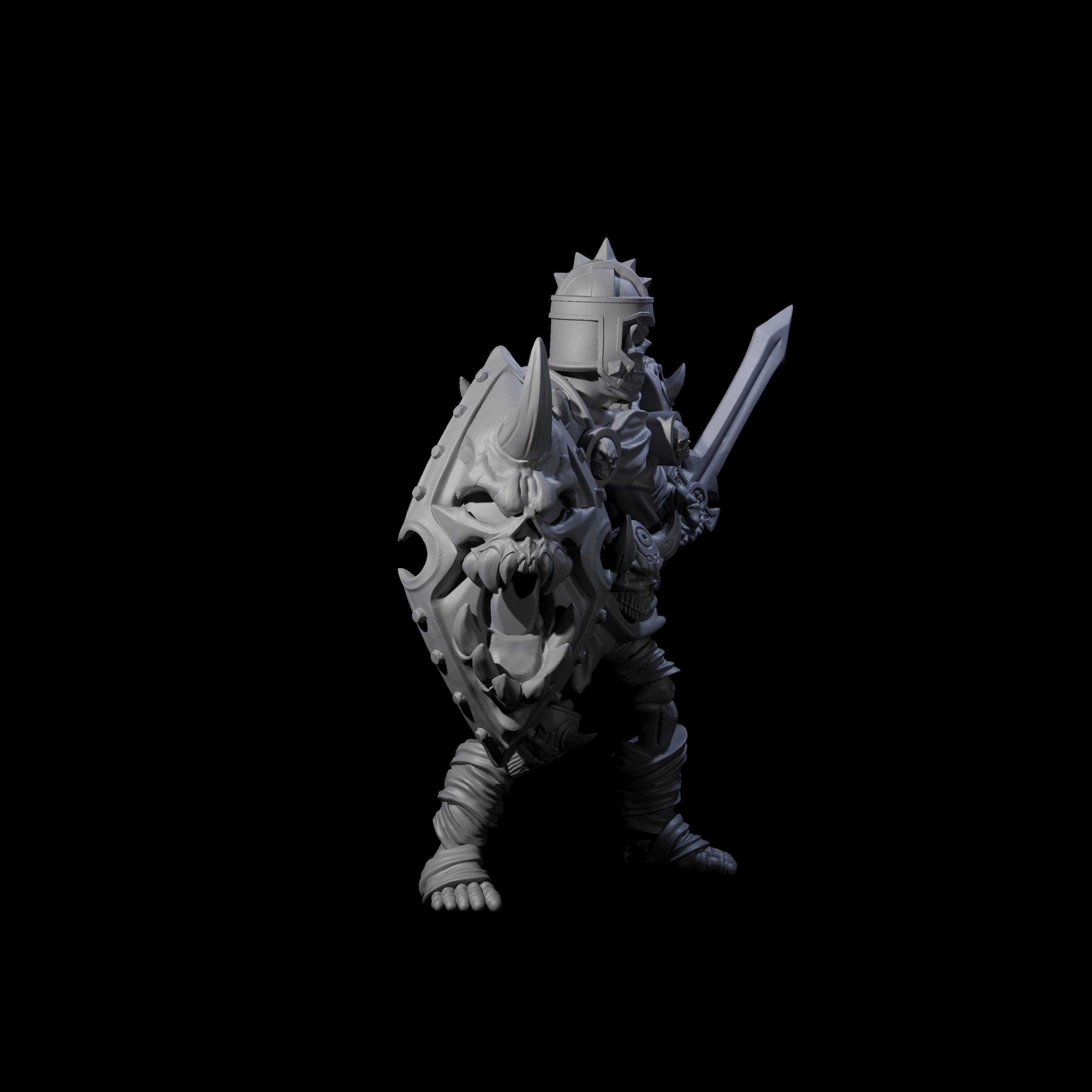 Spiky Skeleton Warrior B Miniature for Dungeons and Dragons, Pathfinder or other TTRPGs